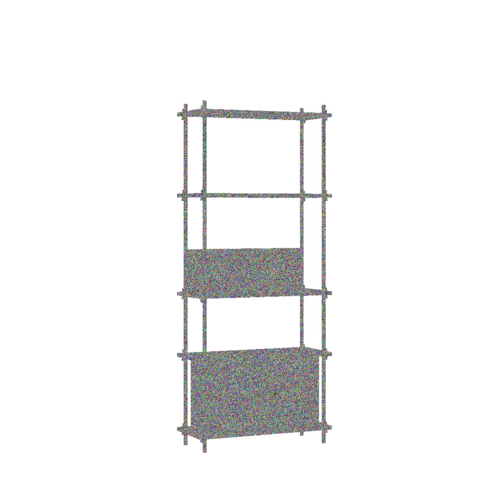 Moebe Shelving Set S.200.1.b, Oak Shelves, Warm Grey Legs (fsc Mix Credit)