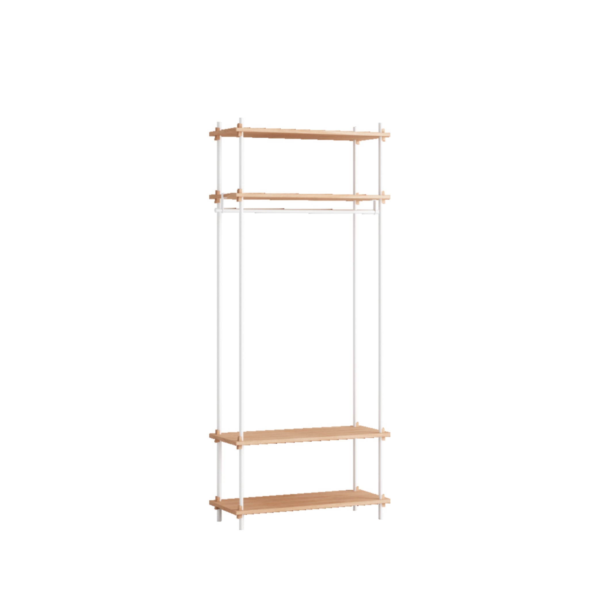 Moebe Shelving Set S.200.1.f, Oak Shelves, White Legs (fsc Mix Credit)