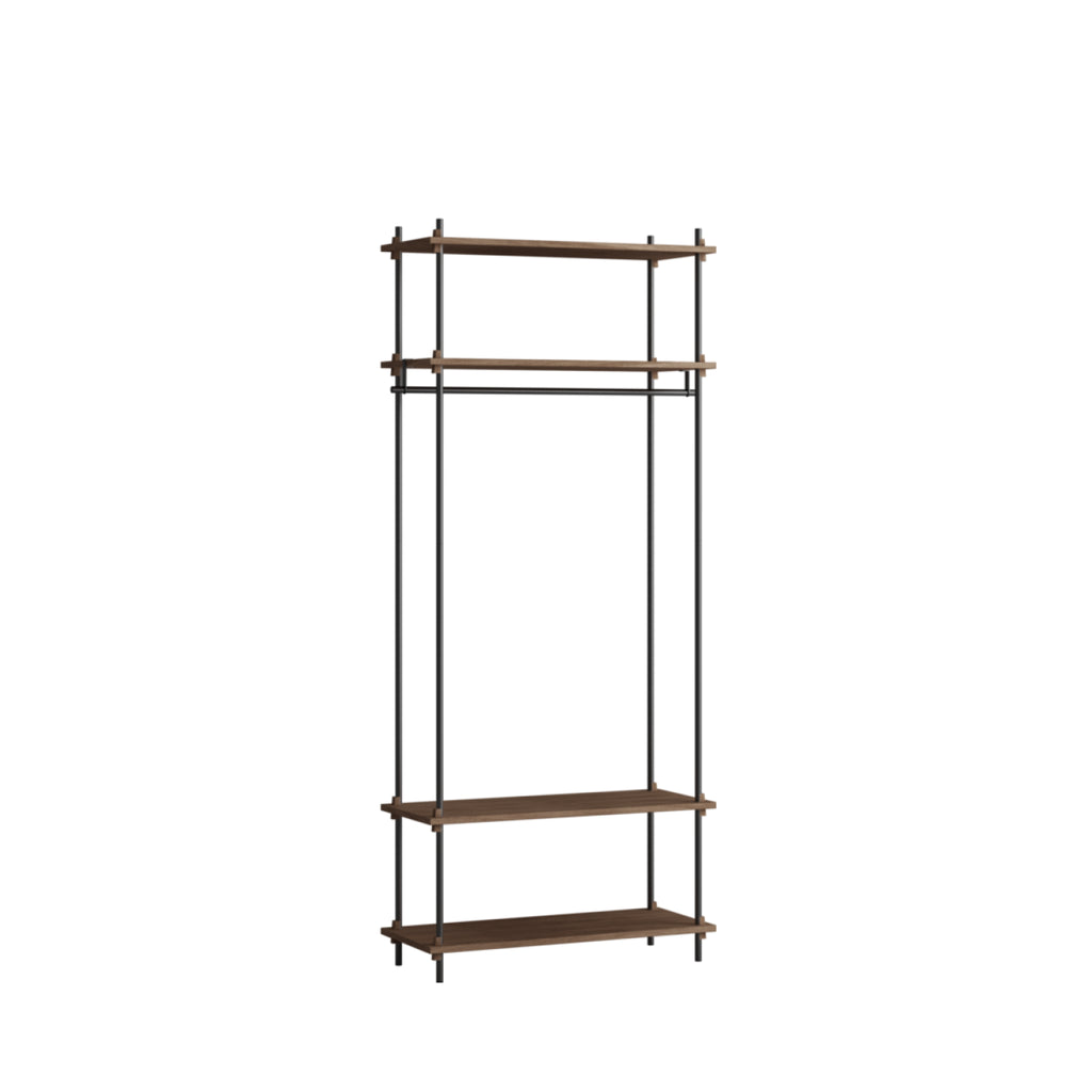 Moebe Shelving Set S.200.1.f, Smoked Oak Shelves, Black Legs (fsc Mix Credit)