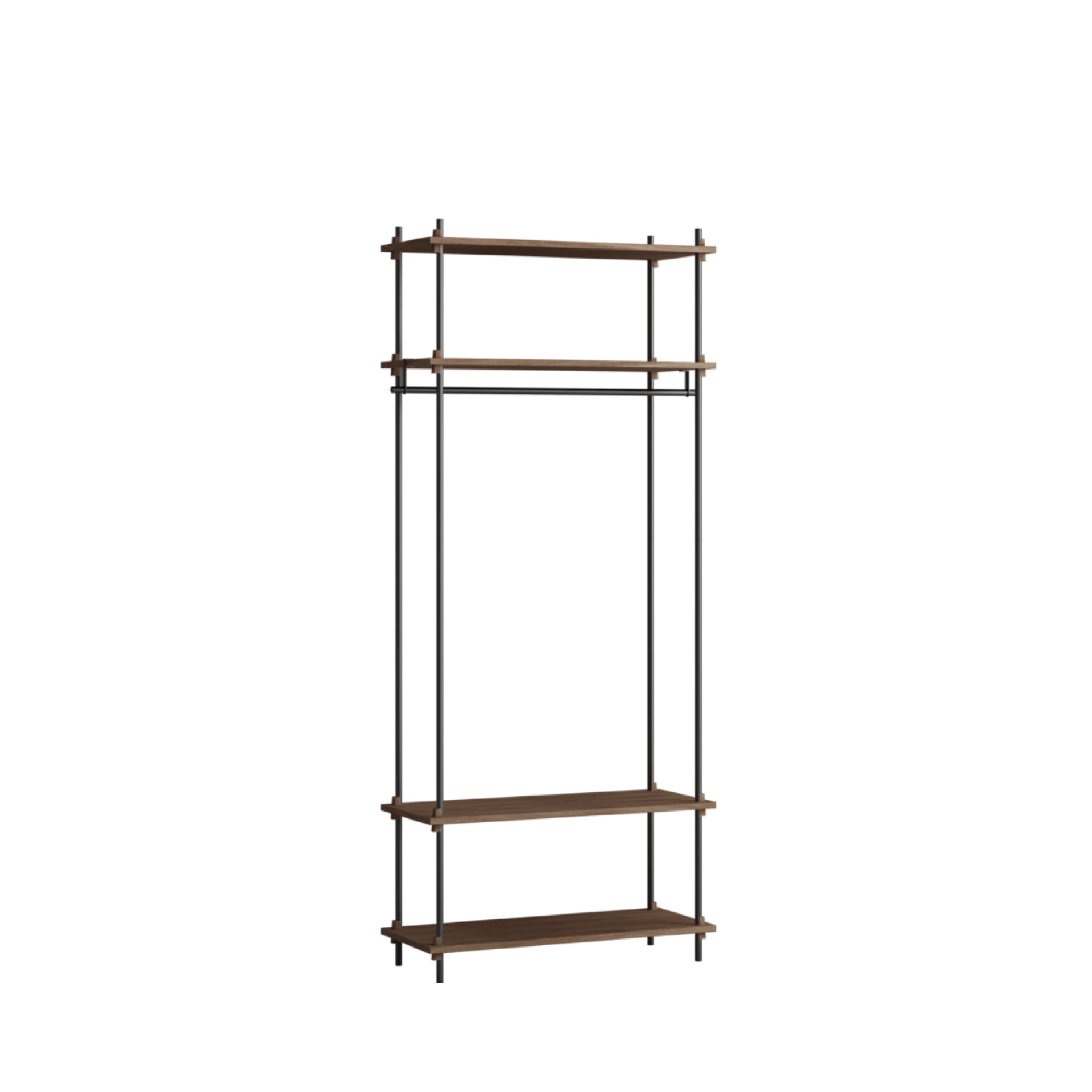 Moebe Shelving Set S.200.1.f, Smoked Oak Shelves, Black Legs (fsc Mix Credit)