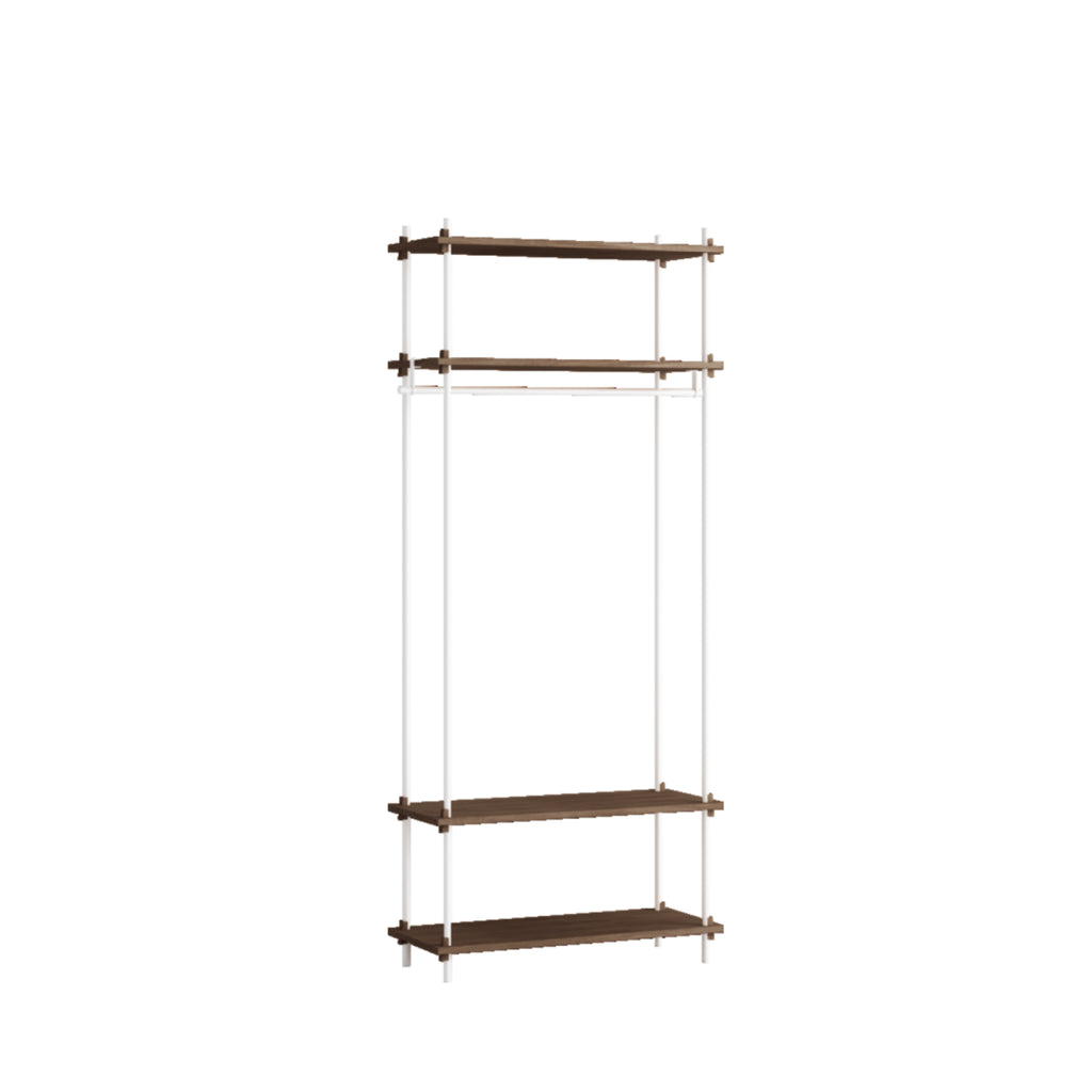 Moebe Shelving Set S.200.1.f, Smoked Oak Shelves, White Legs (fsc Mix Credit)