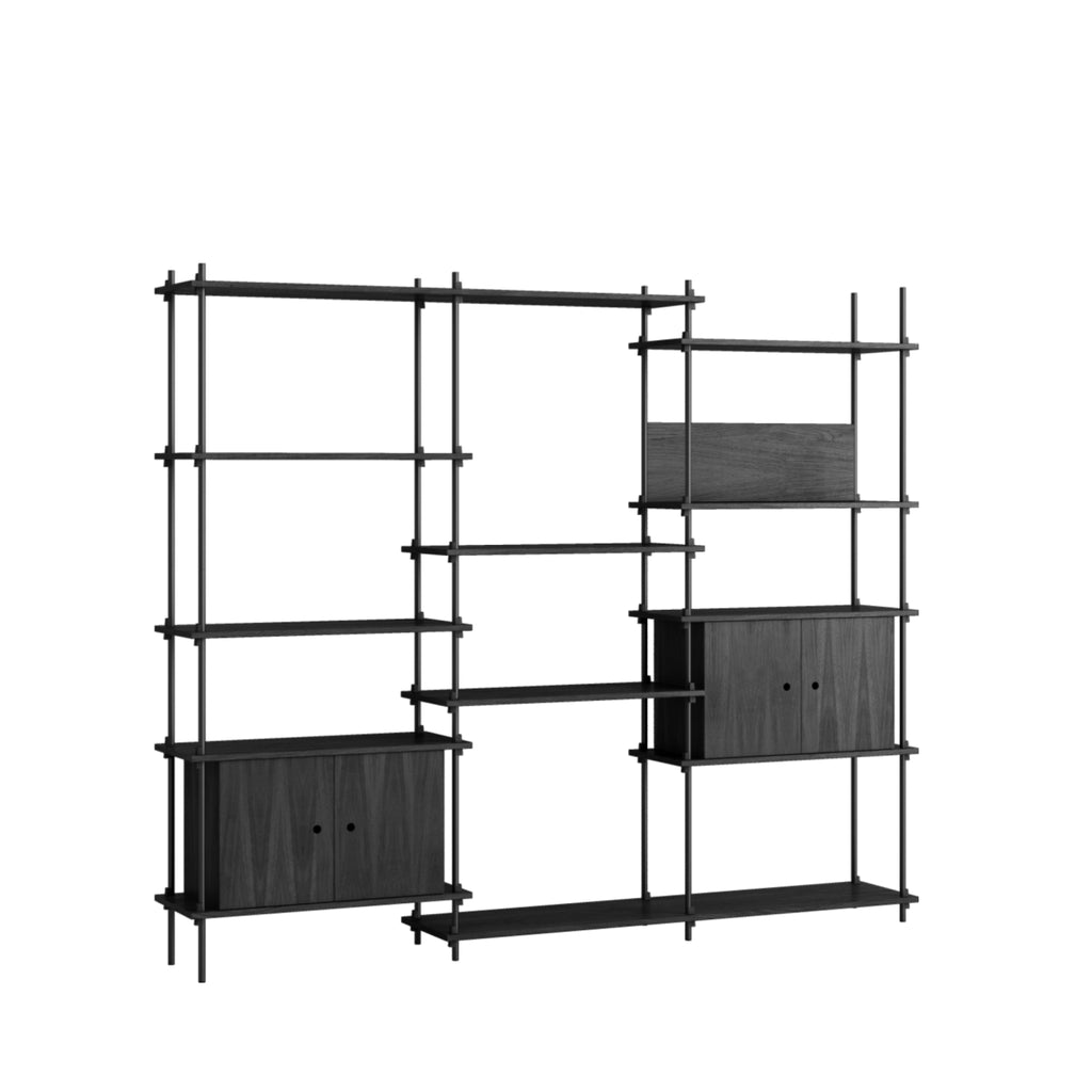 Moebe Shelving Set S.200.3.b, Black Shelves, Black Legs (fsc Mix Credit)