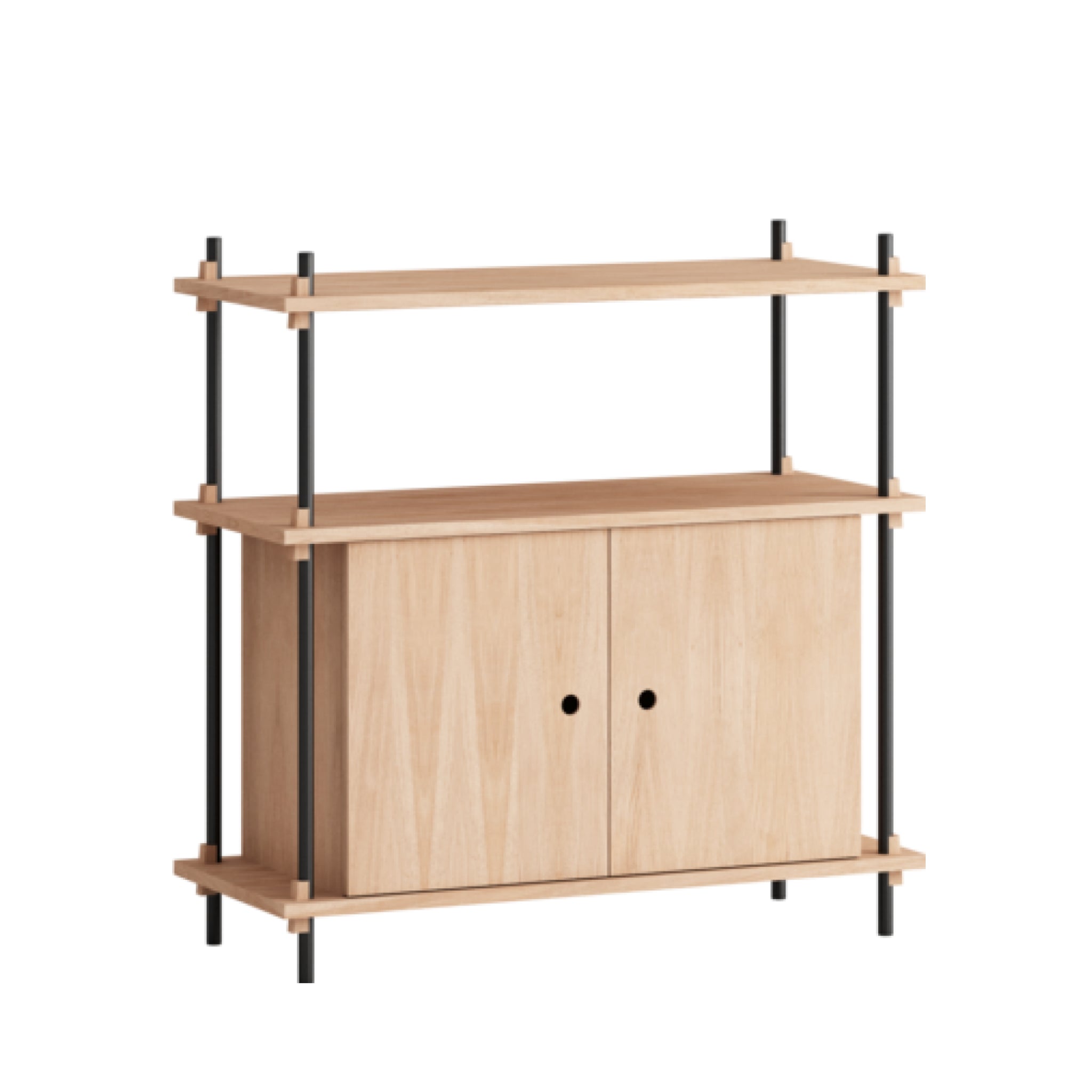 Moebe Shelving Set S.85.1.b, Oak Shelves, Black Legs (fsc Mix Credit)