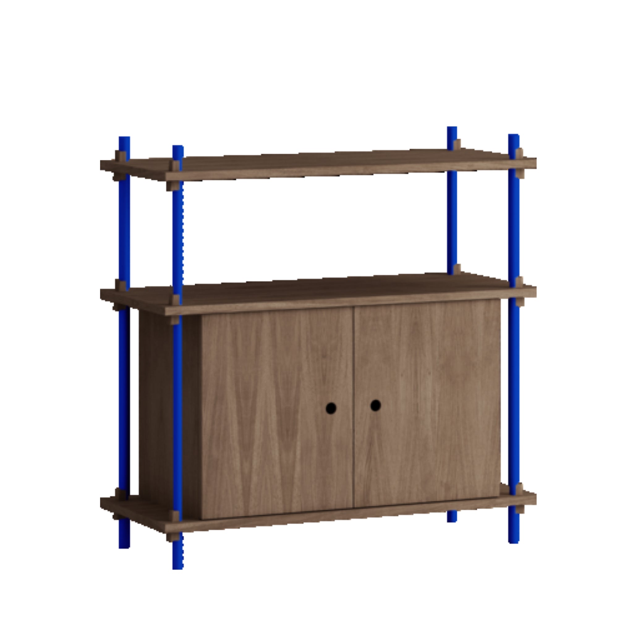 Moebe Shelving Set S.85.1.b, Smoked Oak Shelves, Deep Blue Legs (fsc Mix Credit)