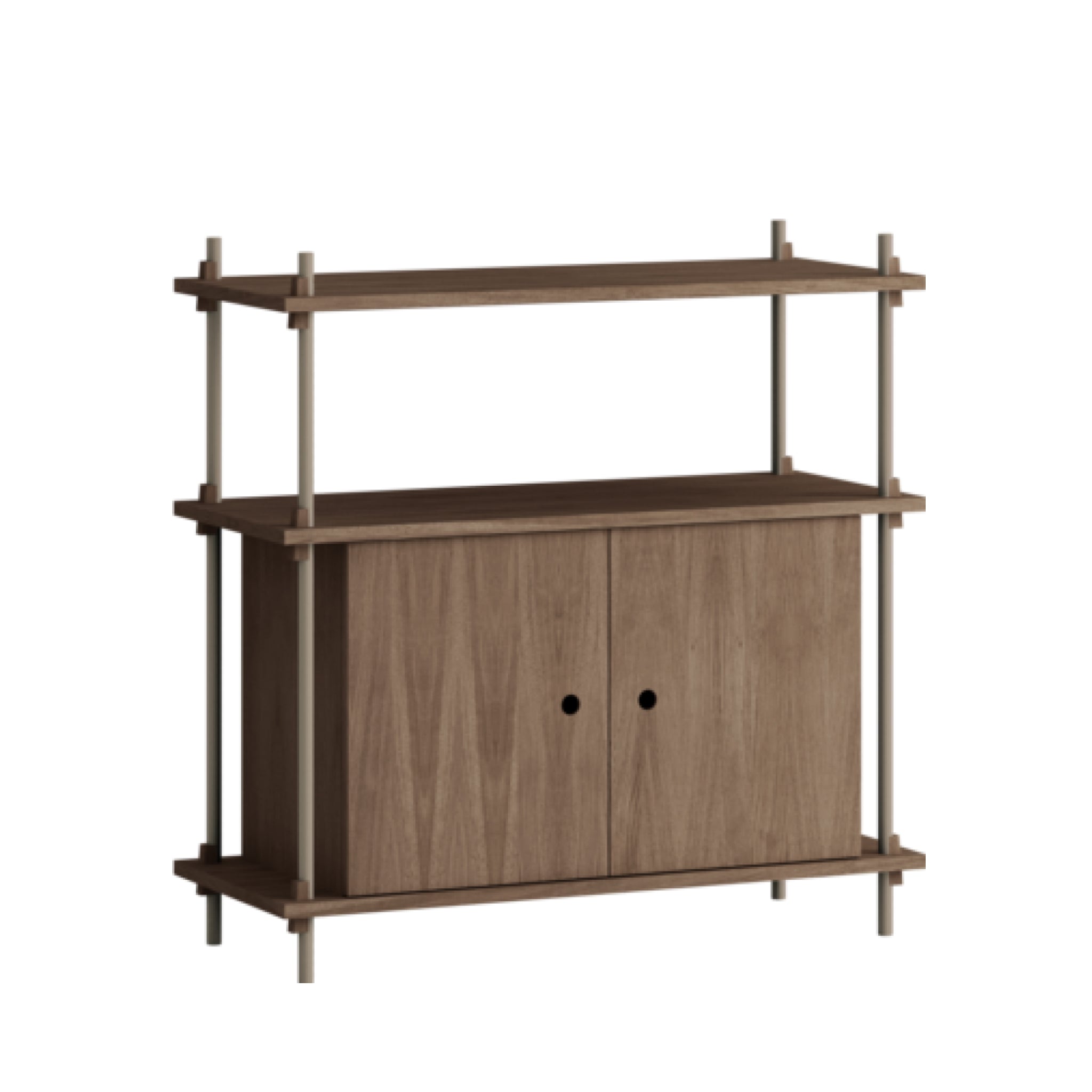 Moebe Shelving Set S.85.1.b, Smoked Oak Shelves, Warm Grey Legs (fsc Mix Credit)