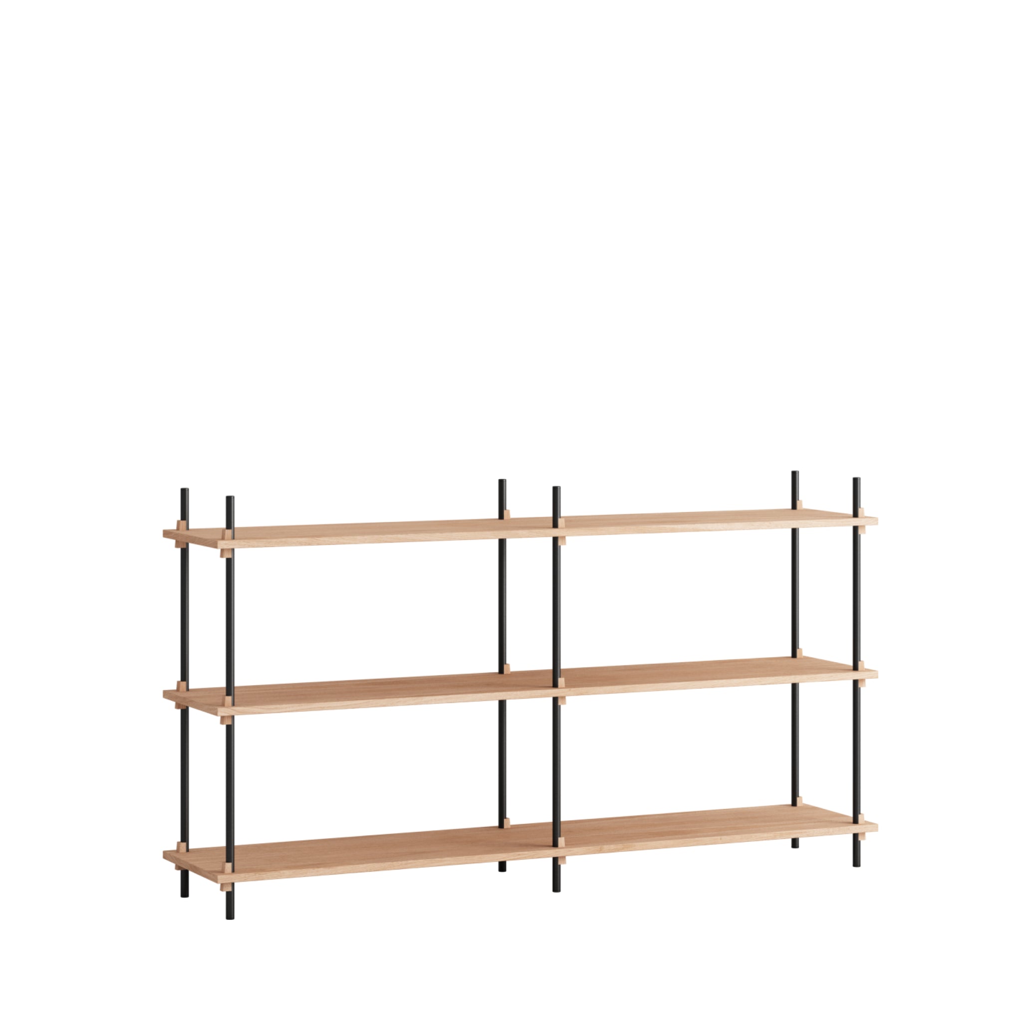 Moebe Shelving Set S.85.2.b, Oak Shelves, Black Legs (fsc Mix Credit)