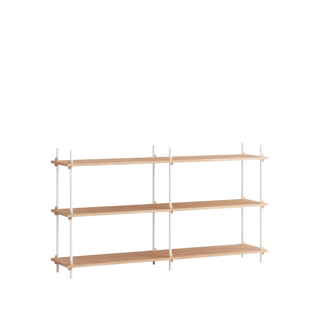 Moebe Shelving Set S.85.2.b, Oak Shelves, White Legs (fsc Mix Credit)