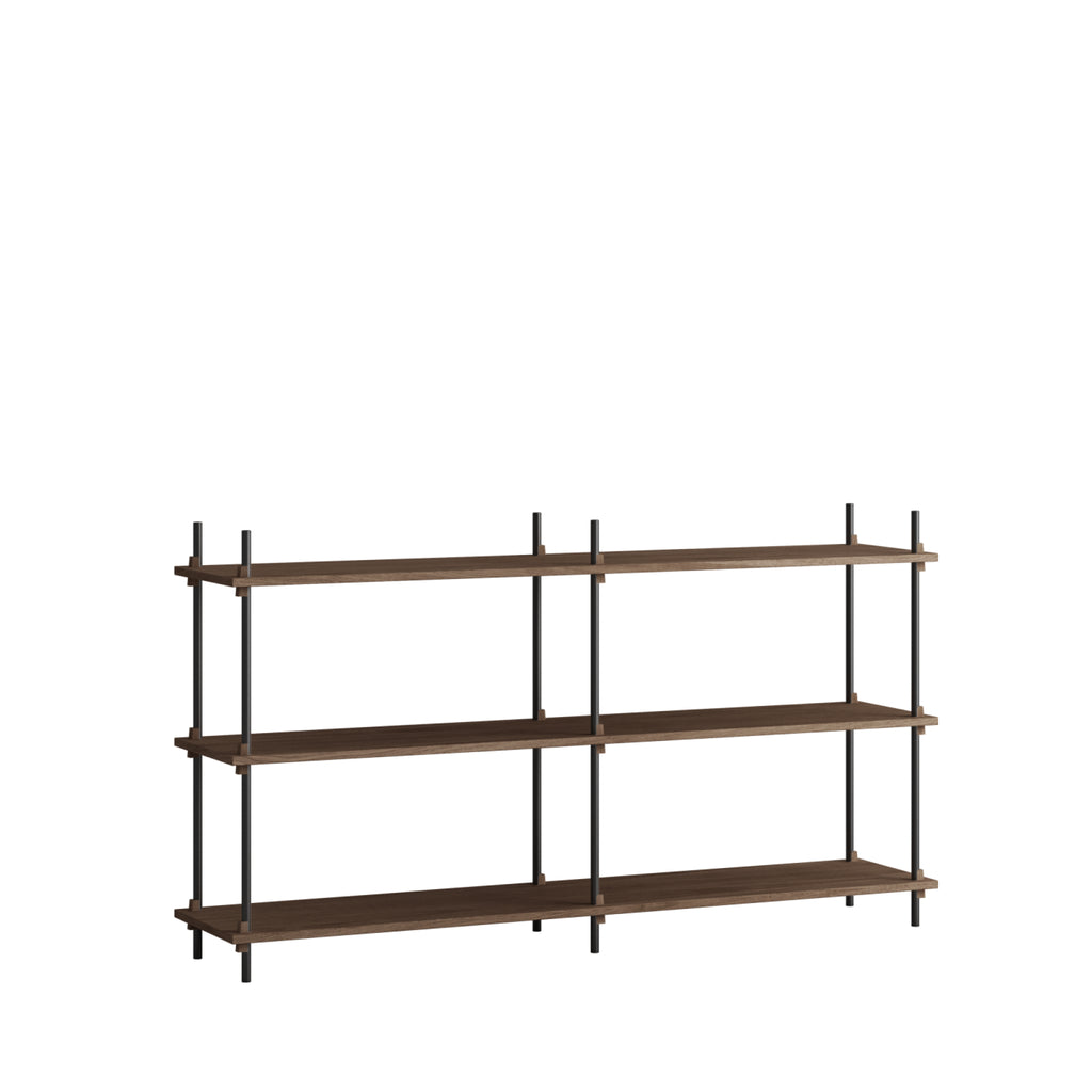 Moebe Shelving Set S.85.2.b, Smoked Oak Shelves, Black Legs (fsc Mix Credit)