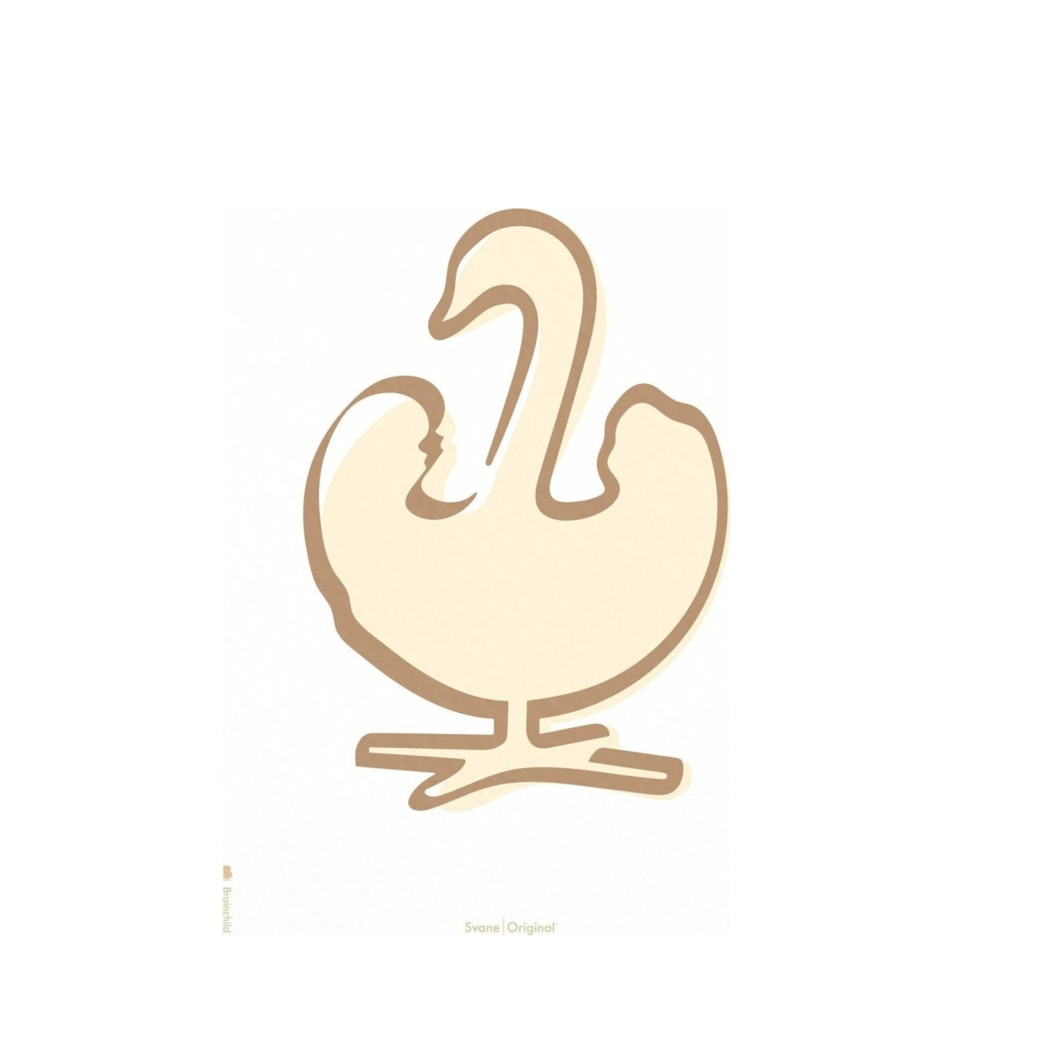 Brainchild Swan Line Poster Without Frame A5, White Background