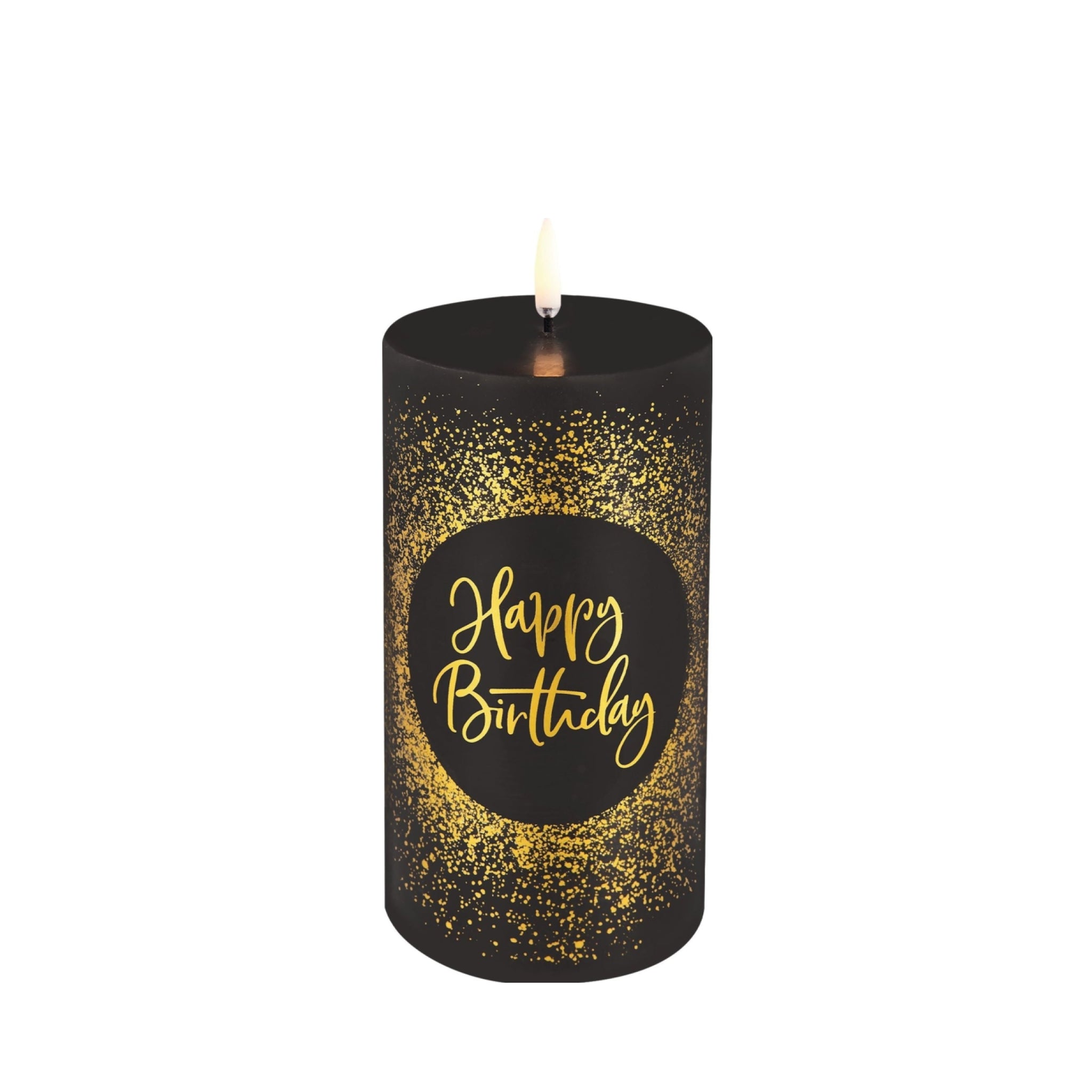 Uyuni Lighting Led Pillar Birthday Candle H 15 Cm, Black