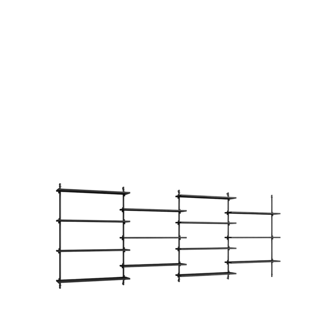 Moebe Wall Shelving Set Ws.115.4, Black Shelves, Black Legs (fsc Mix Credit)