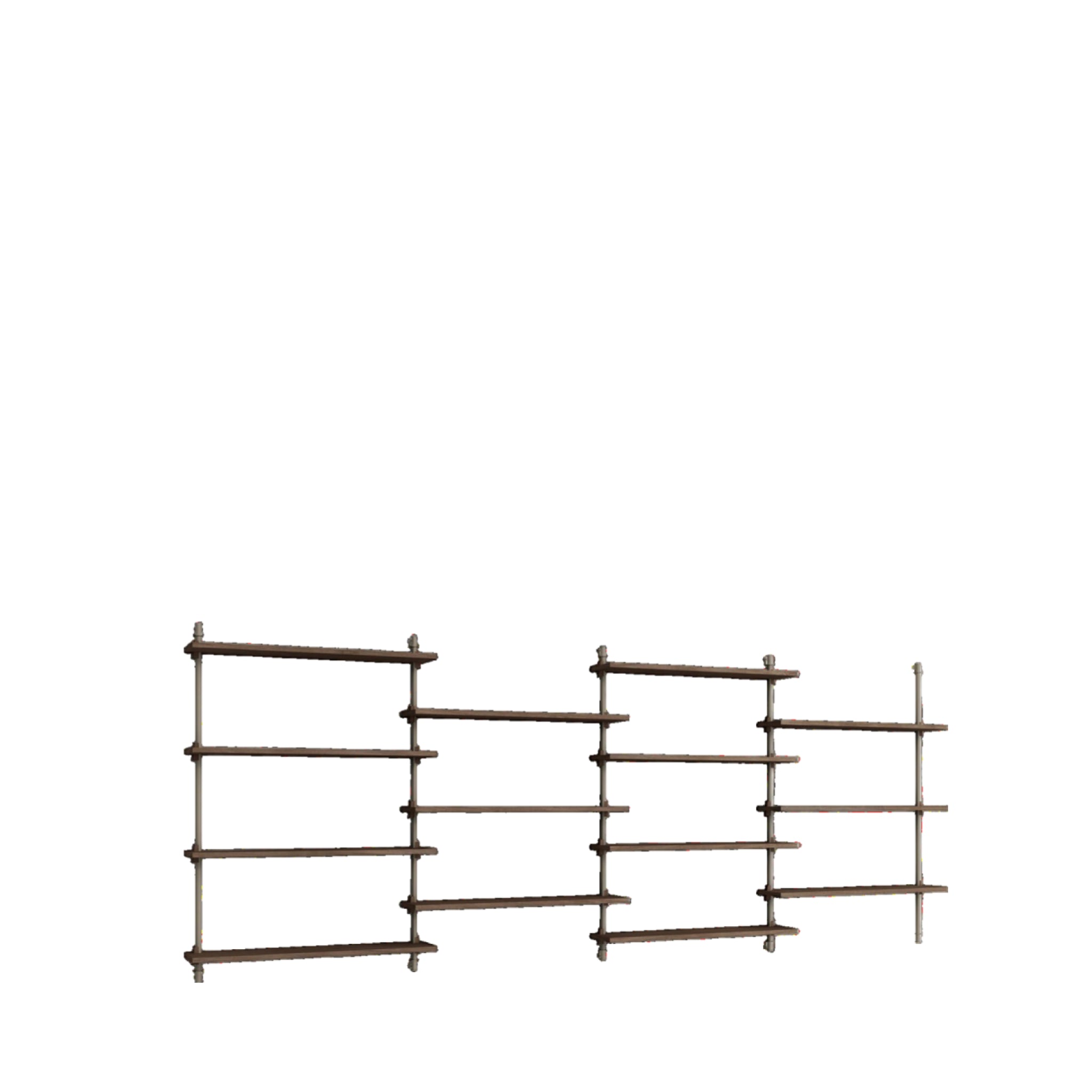 Moebe Wall Shelving Set Ws.115.4, Smoked Oak Shelves, Warm Grey Legs (fsc Mix Credit)