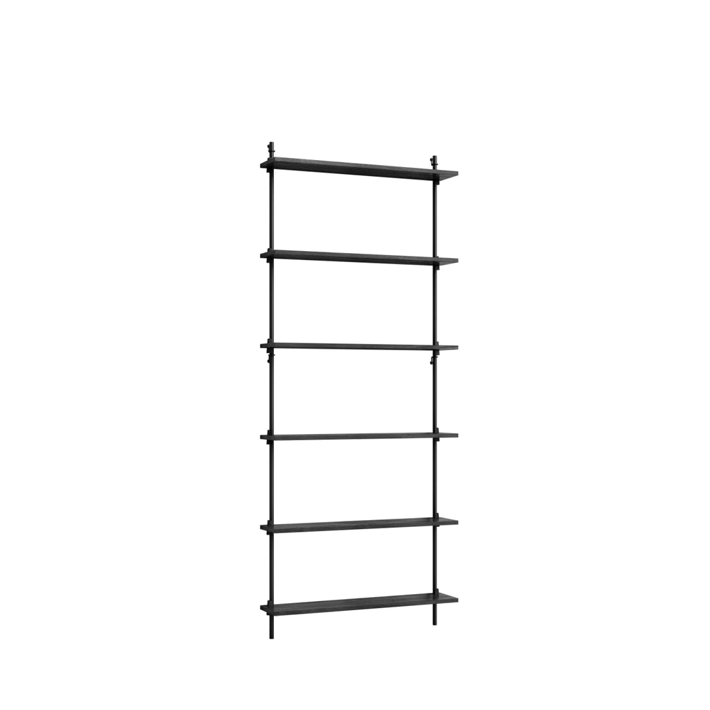 Moebe Wall Shelving Set Ws.200.1, Black Shelves, Black Legs (fsc Mix Credit)