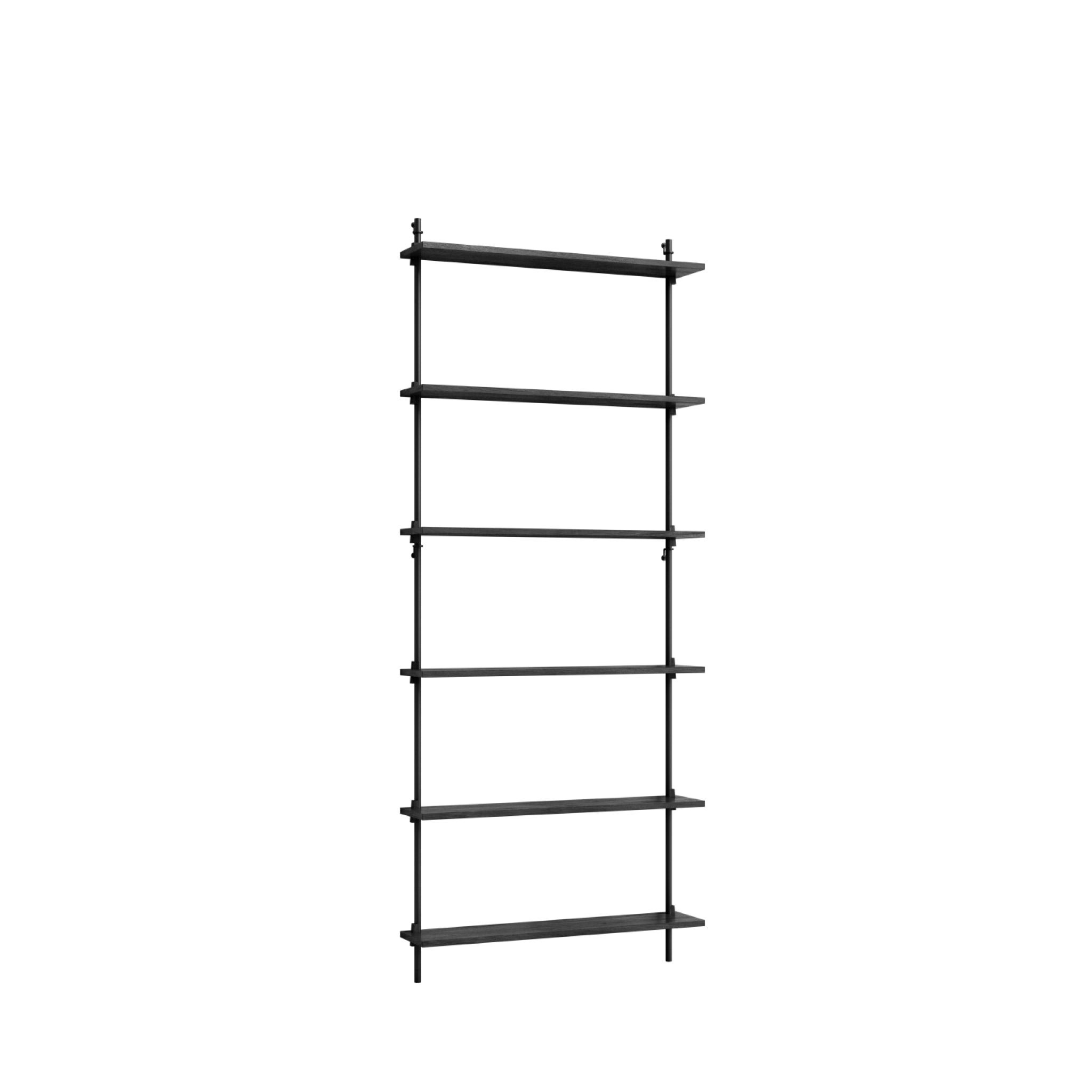 Moebe Wall Shelving Set Ws.200.1, Black Shelves, Black Legs (fsc Mix Credit)