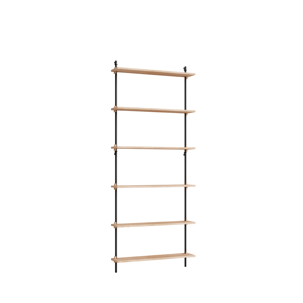 Moebe Wall Shelving Set Ws.200.1, Oak Shelves, Black Legs (fsc Mix Credit)