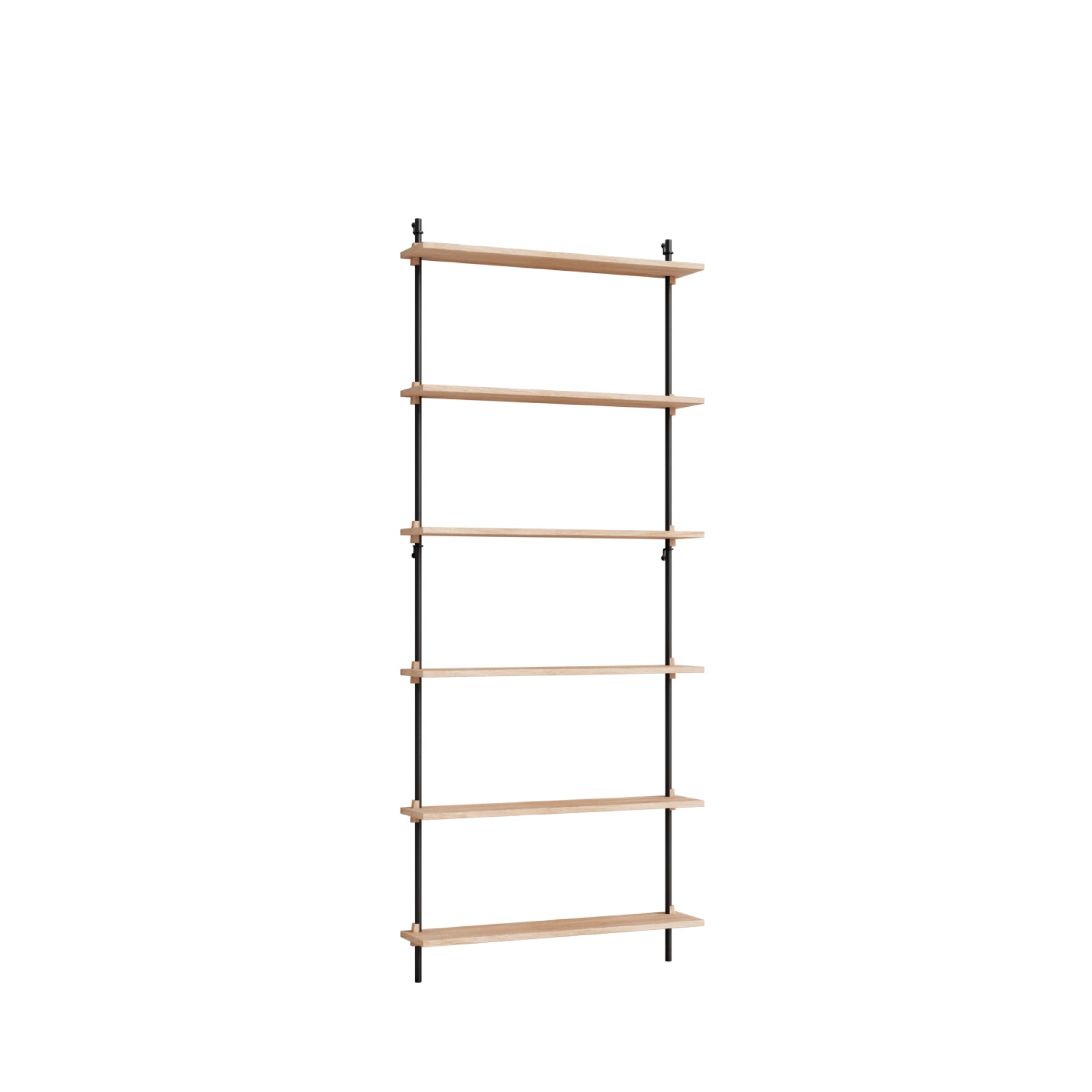 Moebe Wall Shelving Set Ws.200.1, Oak Shelves, Black Legs (fsc Mix Credit)