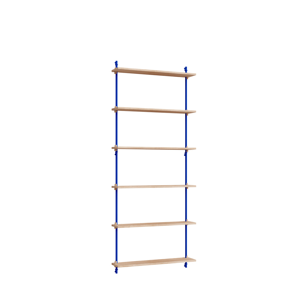Moebe Wall Shelving Set Ws.200.1, Oak Shelves, Deep Blue Legs (fsc Mix Credit)