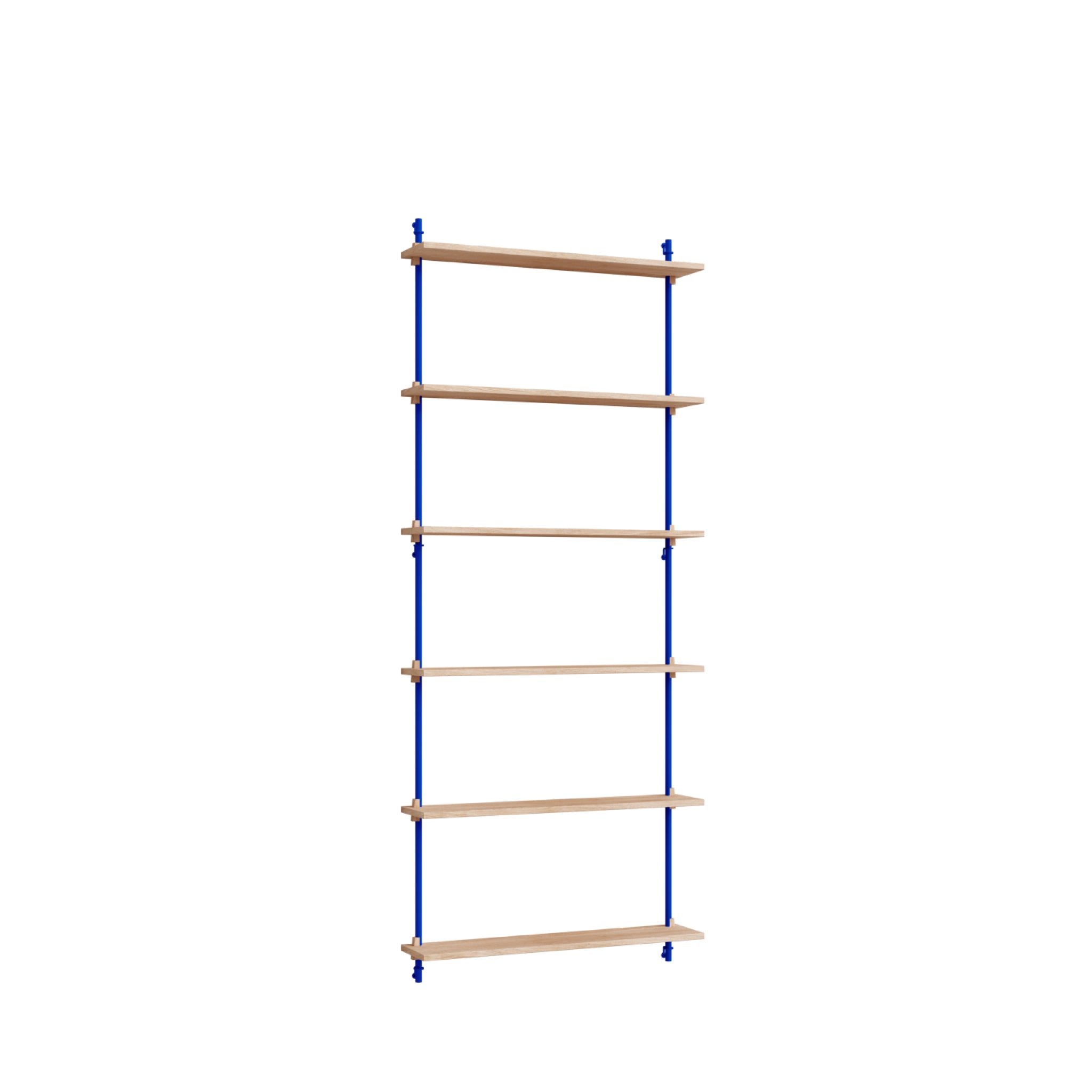 Moebe Wall Shelving Set Ws.200.1, Oak Shelves, Deep Blue Legs (fsc Mix Credit)