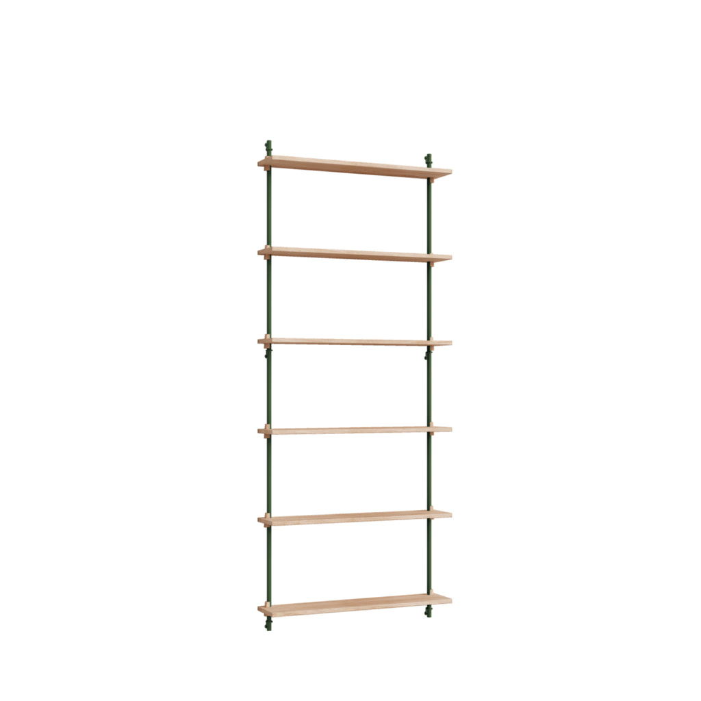 Moebe Wall Shelving Set Ws.200.1, Oak Shelves, Pine Green Legs (fsc Mix Credit)