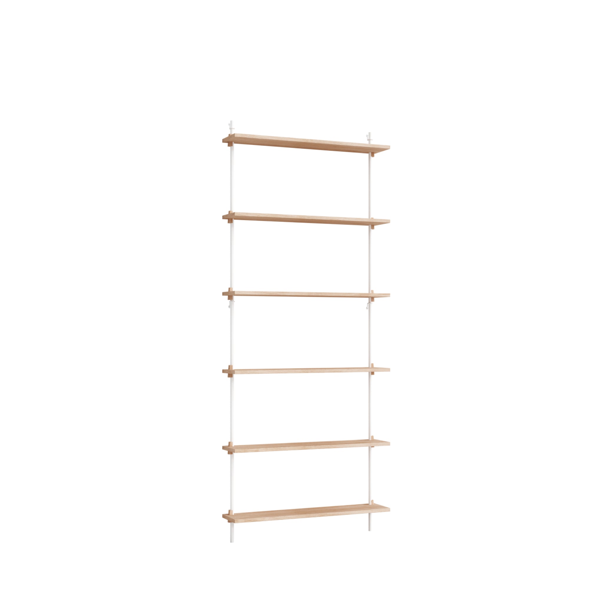 Moebe Wall Shelving Set Ws.200.1, Oak Shelves, White Legs (fsc Mix Credit)