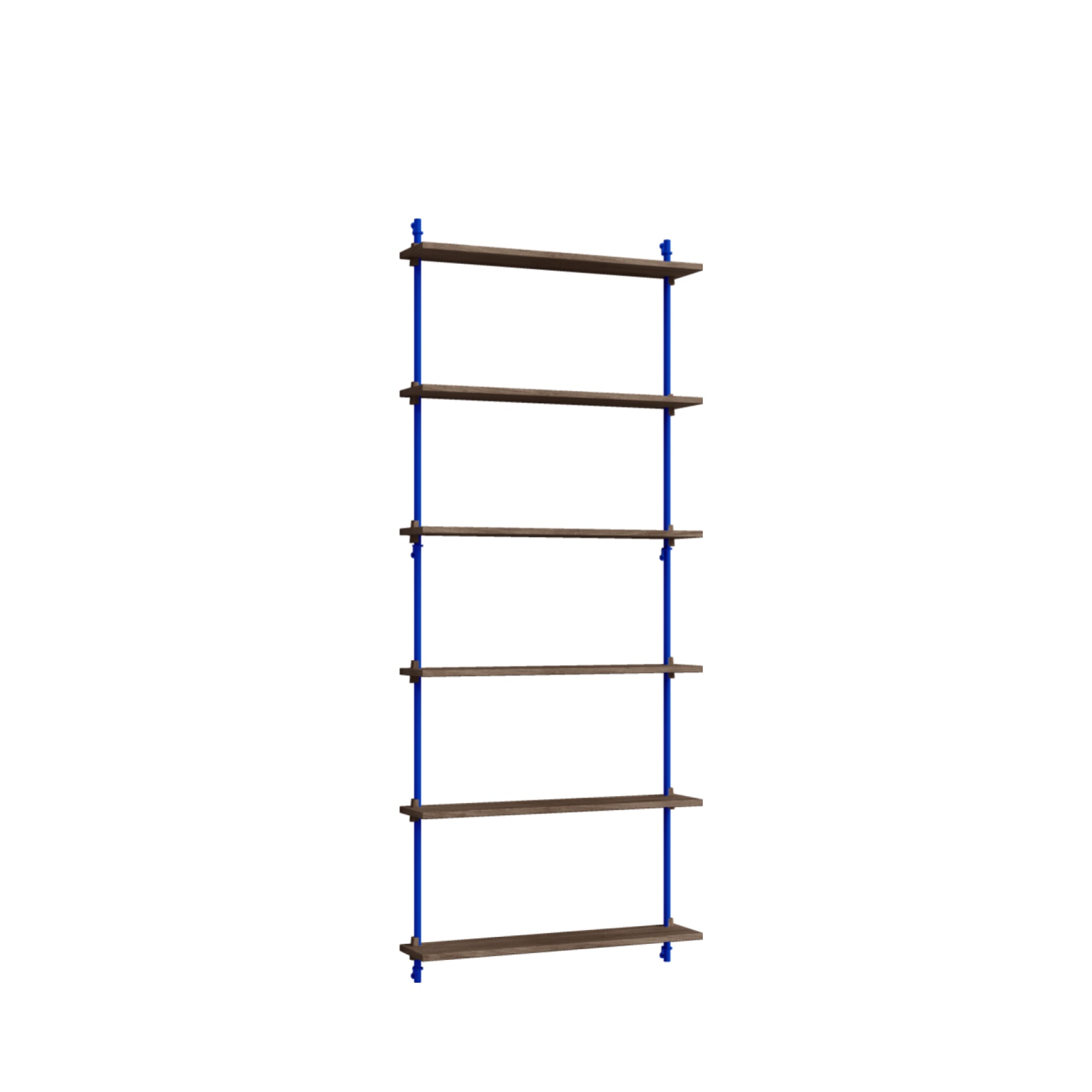 Moebe Wall Shelving Set Ws.200.1, Smoked Oak Shelves, Deep Blue Legs (fsc Mix Credit)