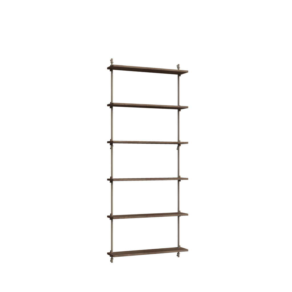 Moebe Wall Shelving Set Ws.200.1, Smoked Oak Shelves, Warm Grey Legs (fsc Mix Credit)