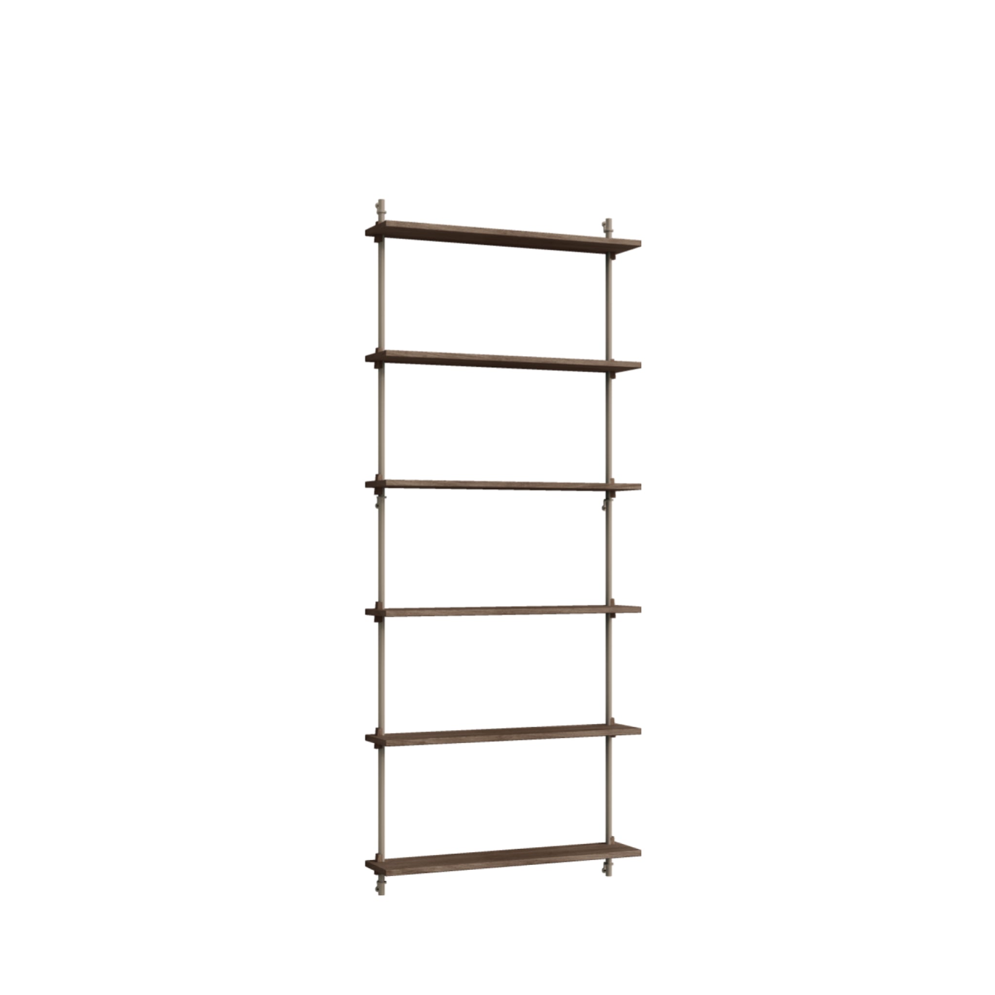 Moebe Wall Shelving Set Ws.200.1, Smoked Oak Shelves, Warm Grey Legs (fsc Mix Credit)
