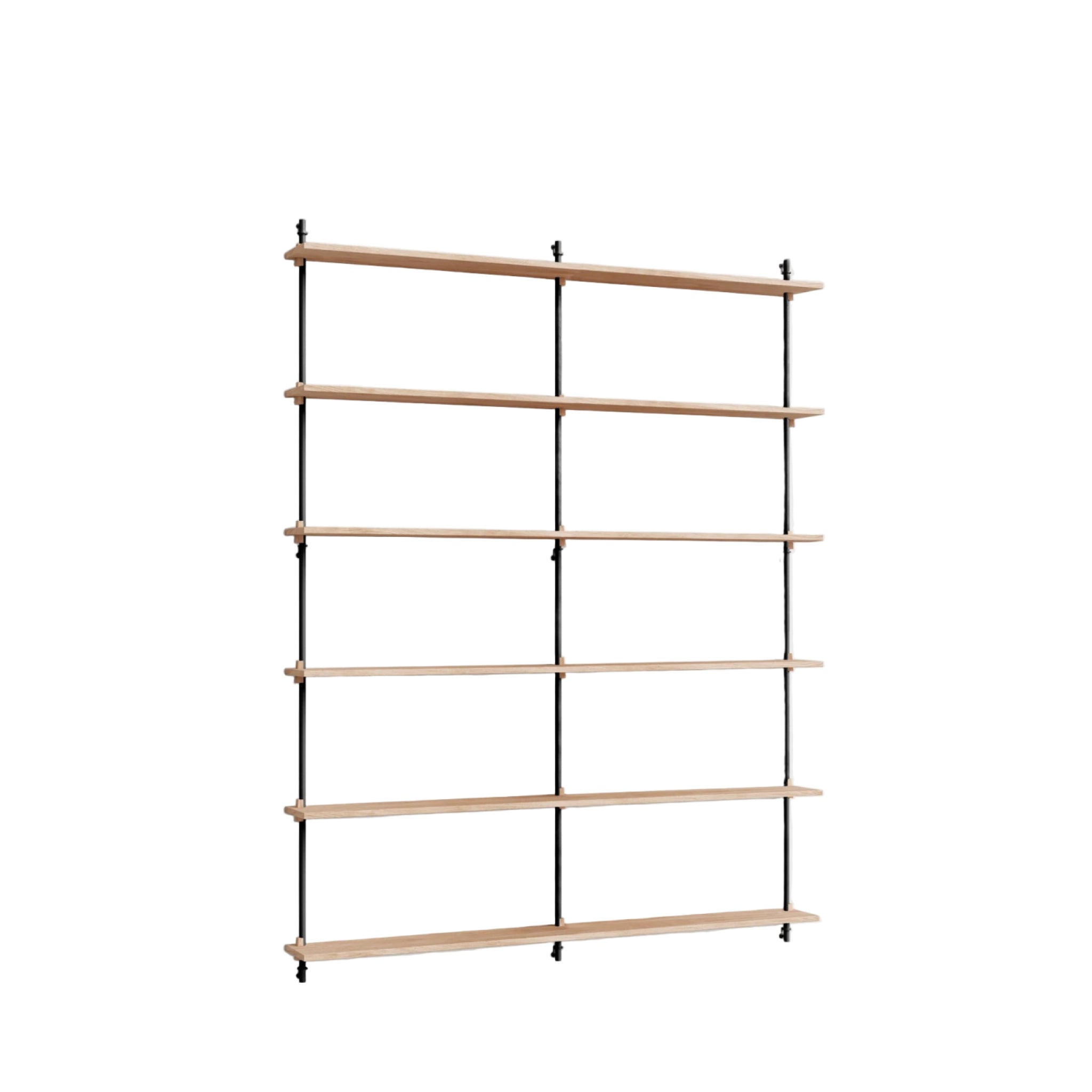 Moebe Wall Shelving Set Ws.200.2.b, Oak Shelves, Black Legs (fsc Mix Credit)