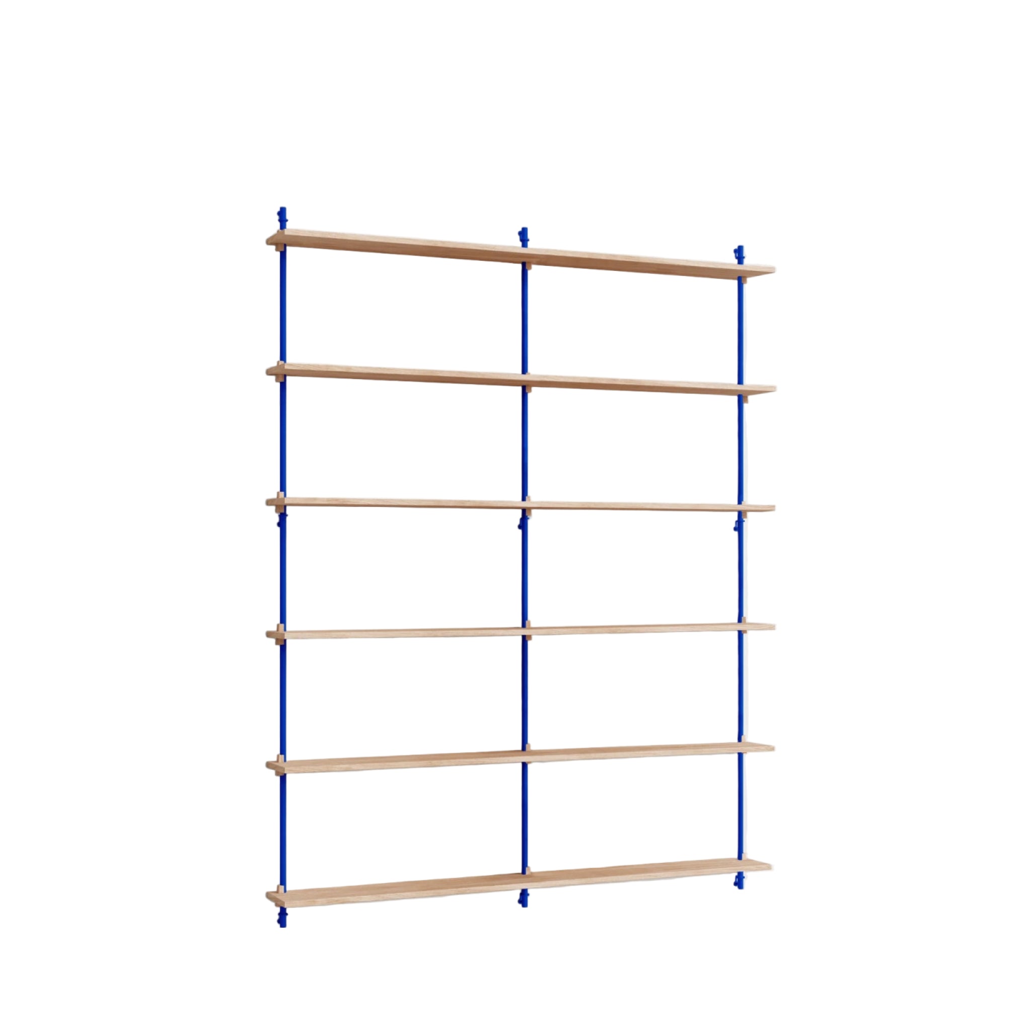 Moebe Wall Shelving Set Ws.200.2.b, Oak Shelves, Deep Blue Legs (fsc Mix Credit)