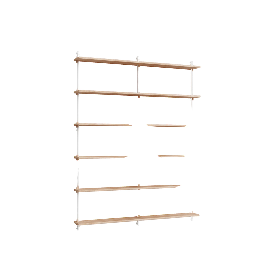 Moebe Wall Shelving Set Ws.200.2.b, Oak Shelves, White Legs (fsc Mix Credit)