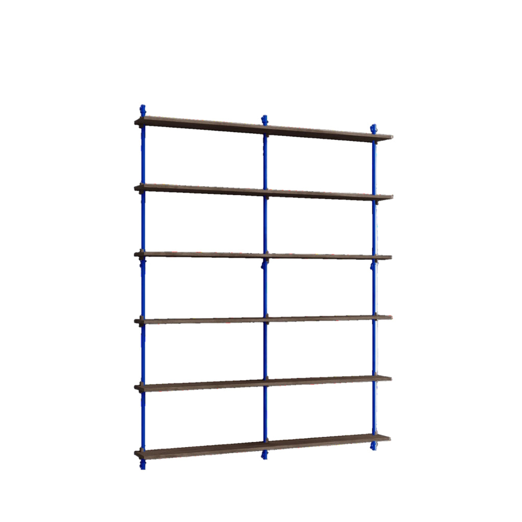 Moebe Wall Shelving Set Ws.200.2.b, Smoked Oak Shelves, Deep Blue Legs (fsc Mix Credit)