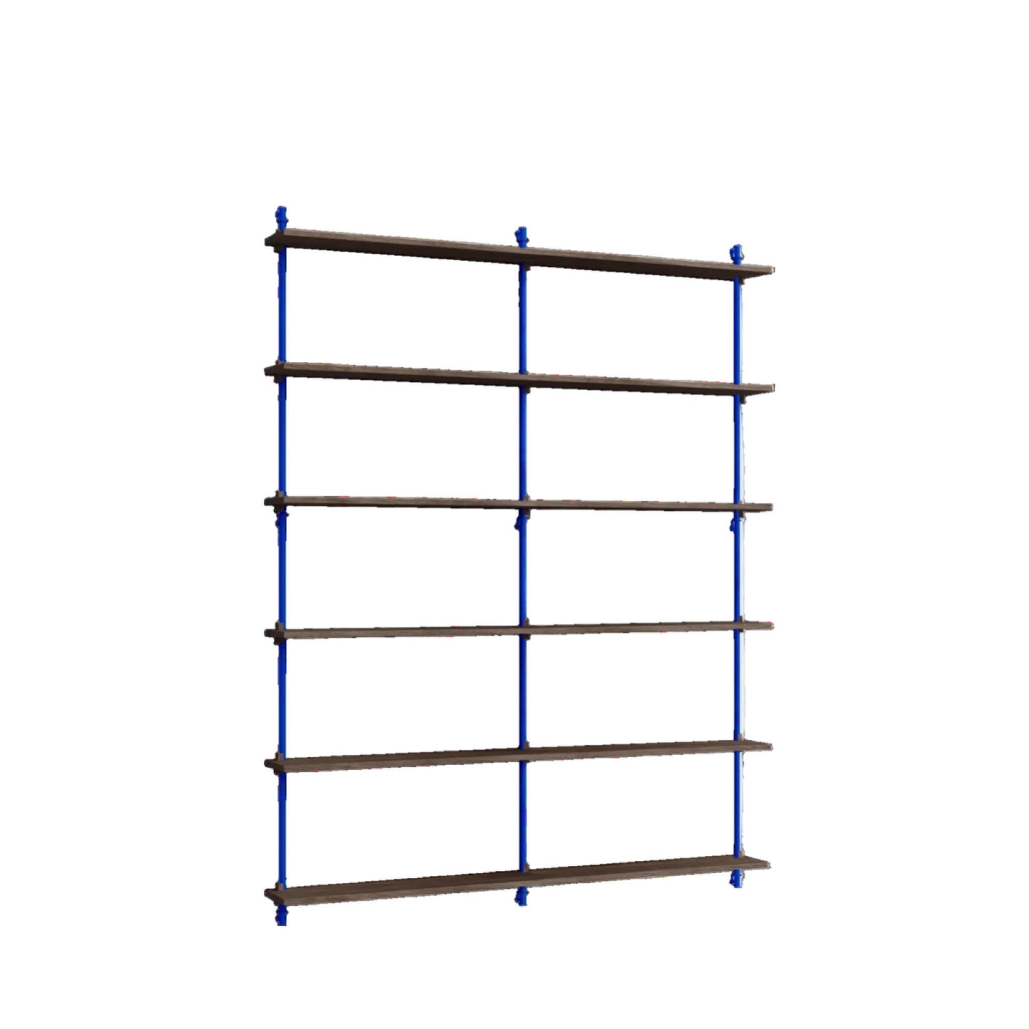 Moebe Wall Shelving Set Ws.200.2.b, Smoked Oak Shelves, Deep Blue Legs (fsc Mix Credit)