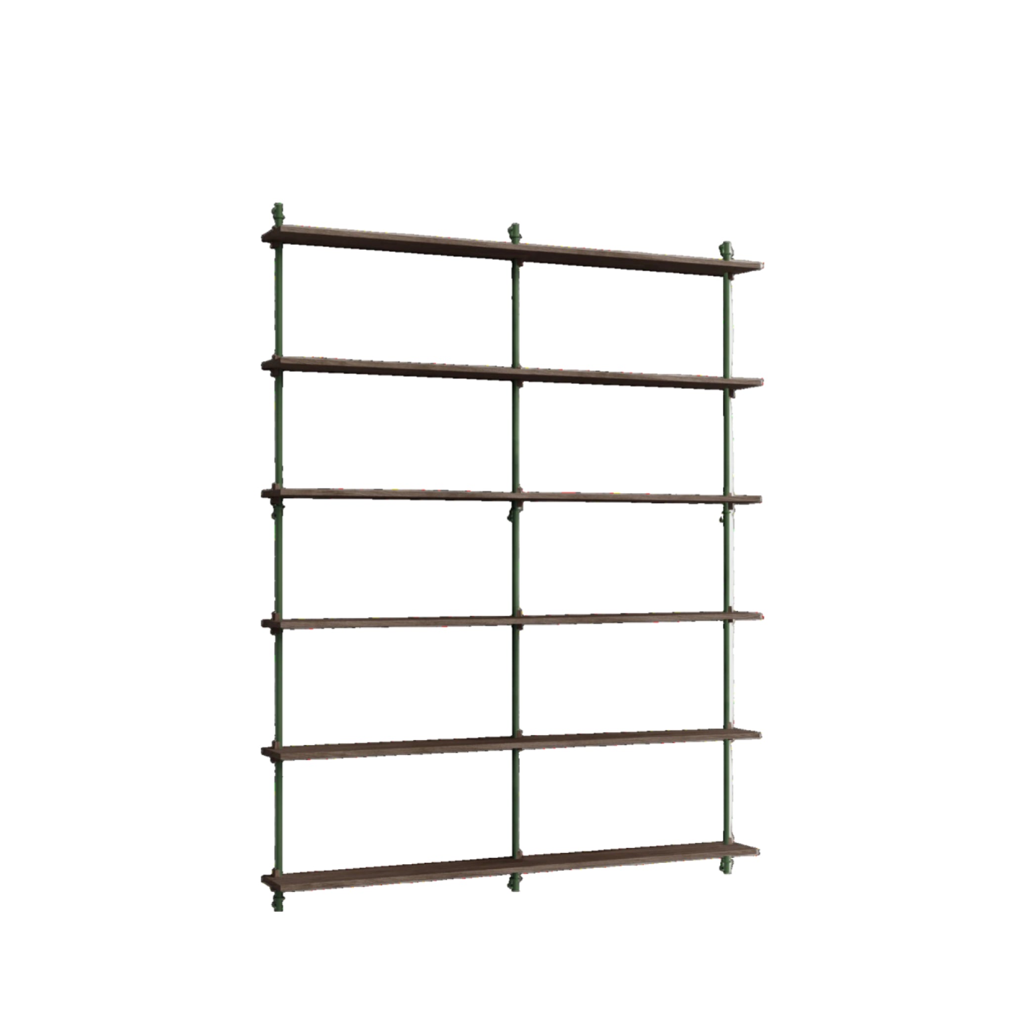 Moebe Wall Shelving Set Ws.200.2.b, Smoked Oak Shelves, Pine Green Legs (fsc Mix Credit)