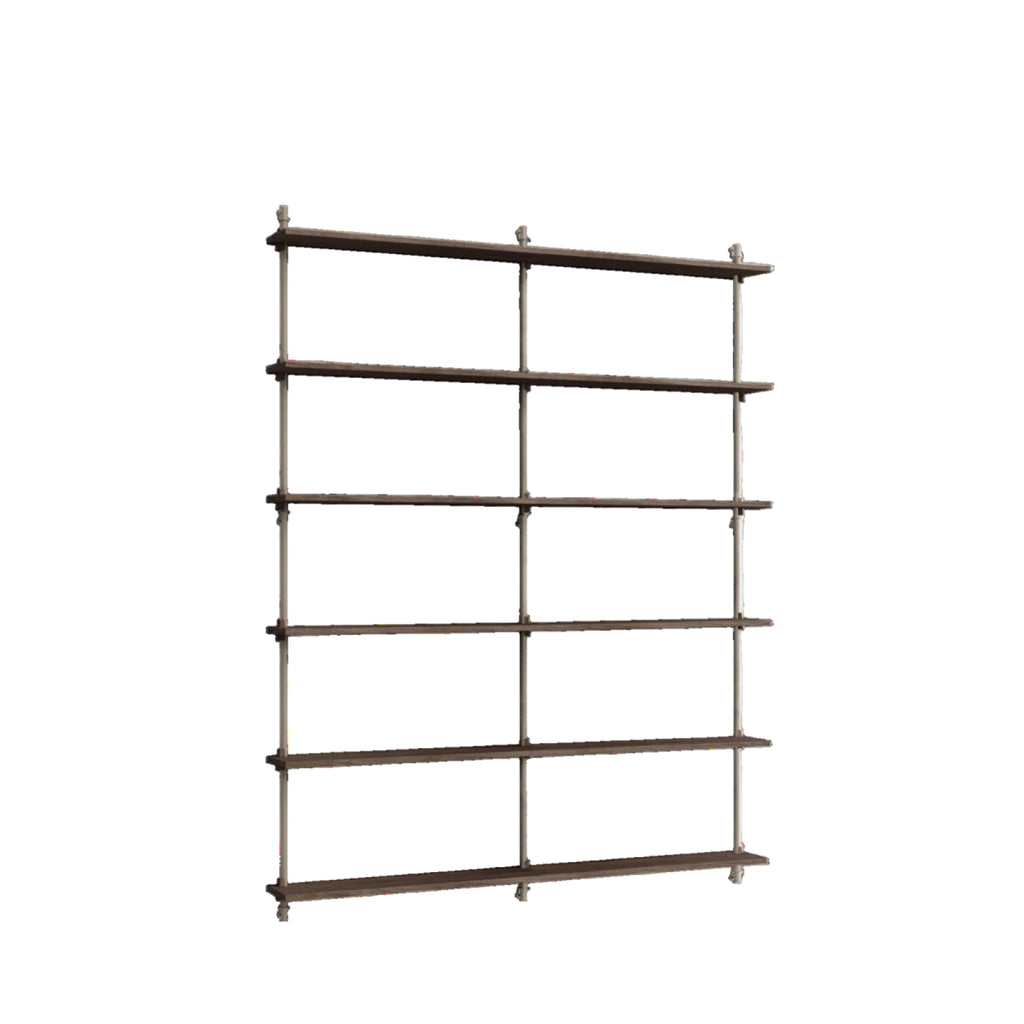 Moebe Wall Shelving Set Ws.200.2.b, Smoked Oak Shelves, Warm Grey Legs (fsc Mix Credit)