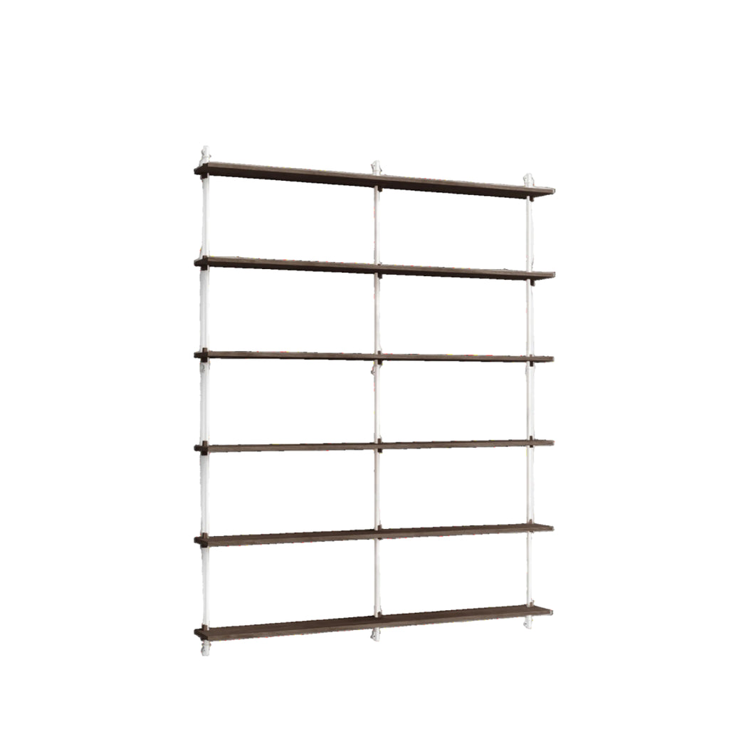 Moebe Wall Shelving Set Ws.200.2.b, Smoked Oak Shelves, White Legs (fsc Mix Credit)