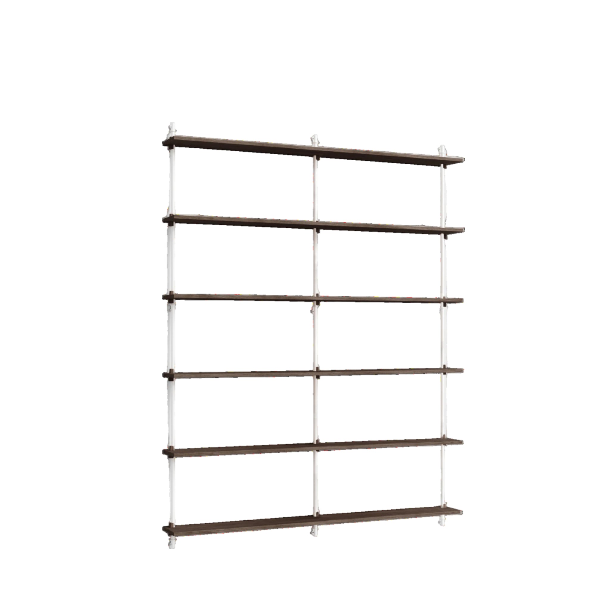 Moebe Wall Shelving Set Ws.200.2.b, Smoked Oak Shelves, White Legs (fsc Mix Credit)