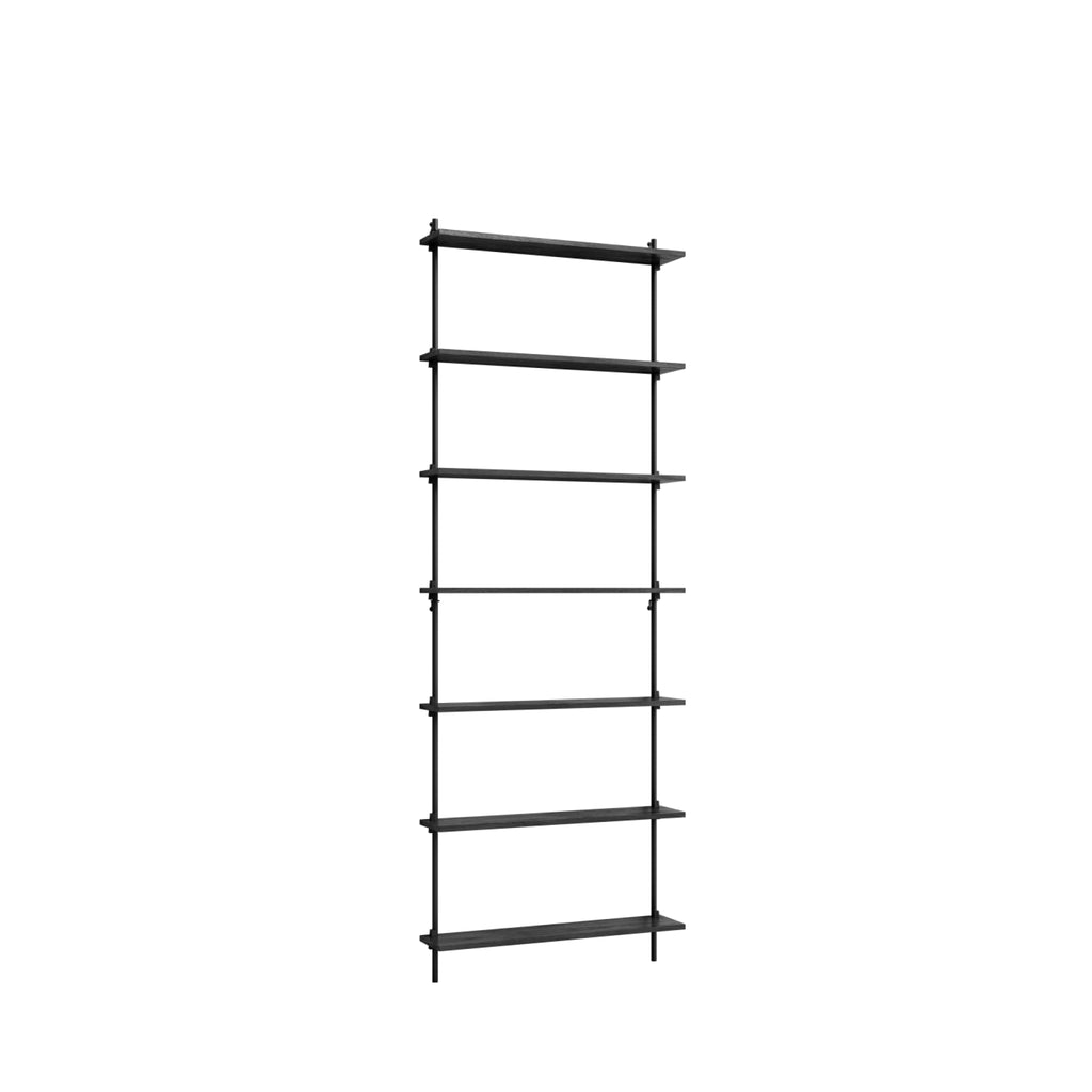 Moebe Wall Shelving Set Ws.230.1, Black Shelves, Black Legs (fsc Mix Credit)