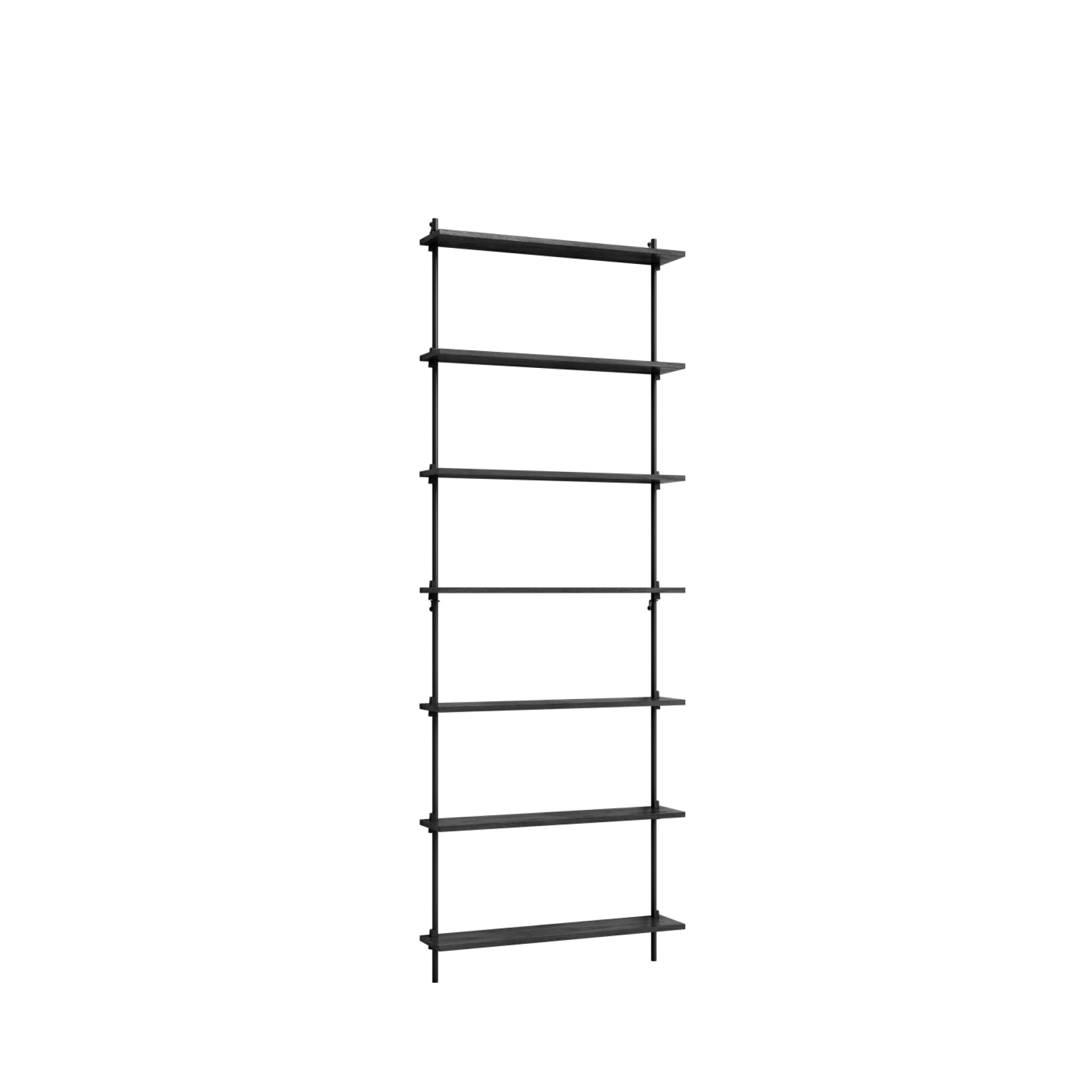 Moebe Wall Shelving Set Ws.230.1, Black Shelves, Black Legs (fsc Mix Credit)
