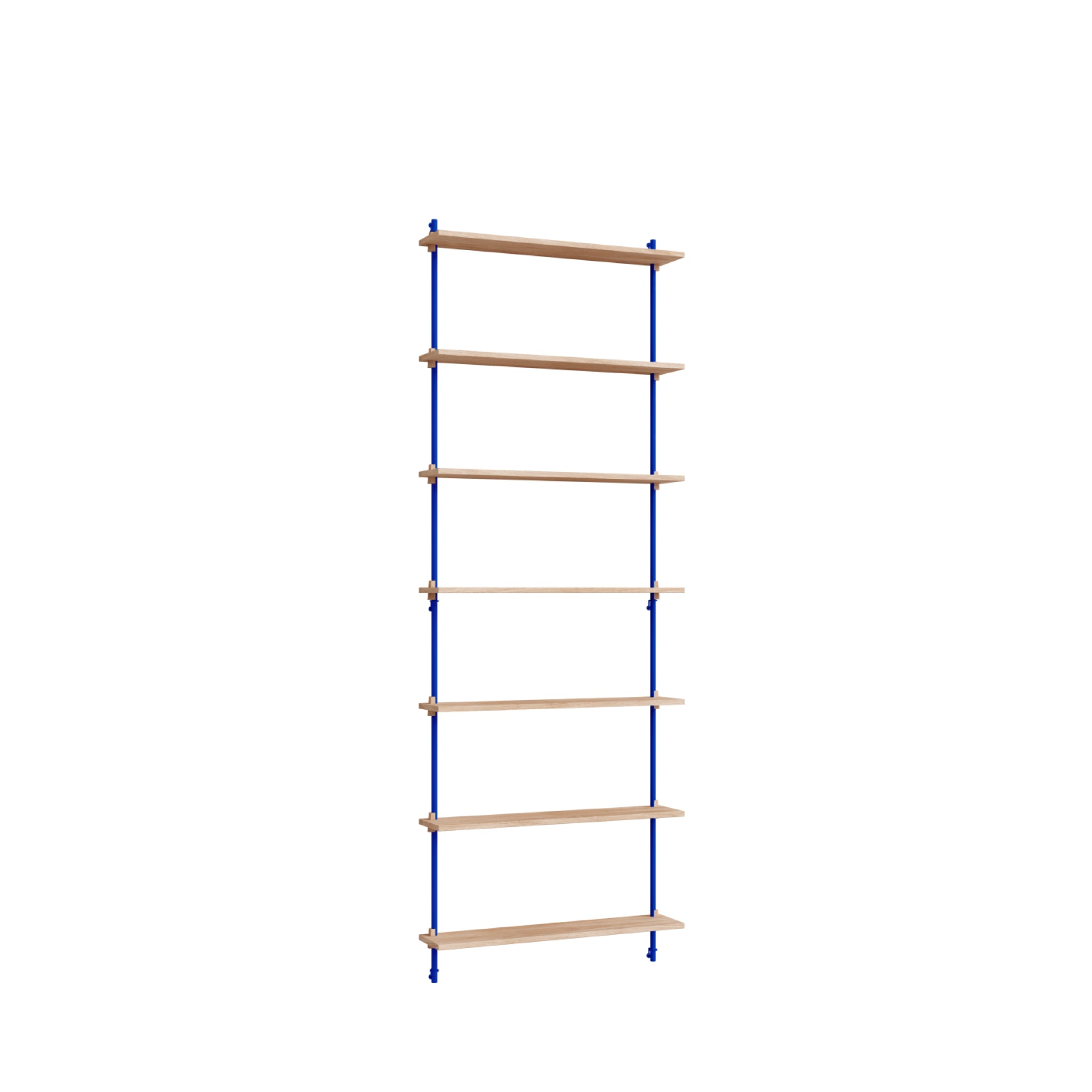 Moebe Wall Shelving Set Ws.230.1, Oak Shelves, Deep Blue Legs (fsc Mix Credit)