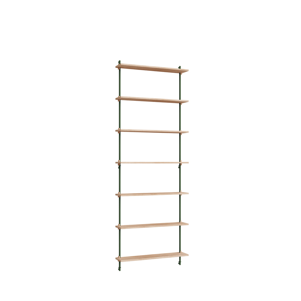 Moebe Wall Shelving Set Ws.230.1, Oak Shelves, Pine Green Legs (fsc Mix Credit)