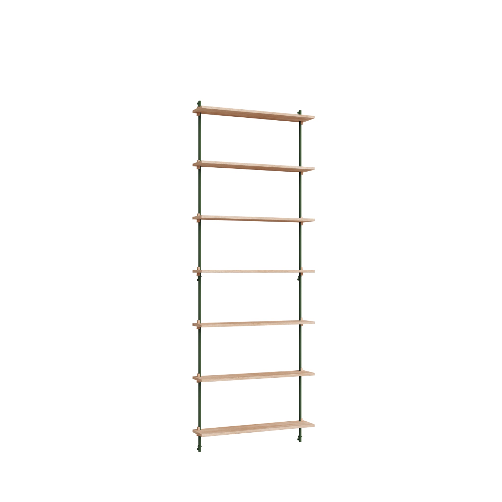 Moebe Wall Shelving Set Ws.230.1, Oak Shelves, Pine Green Legs (fsc Mix Credit)
