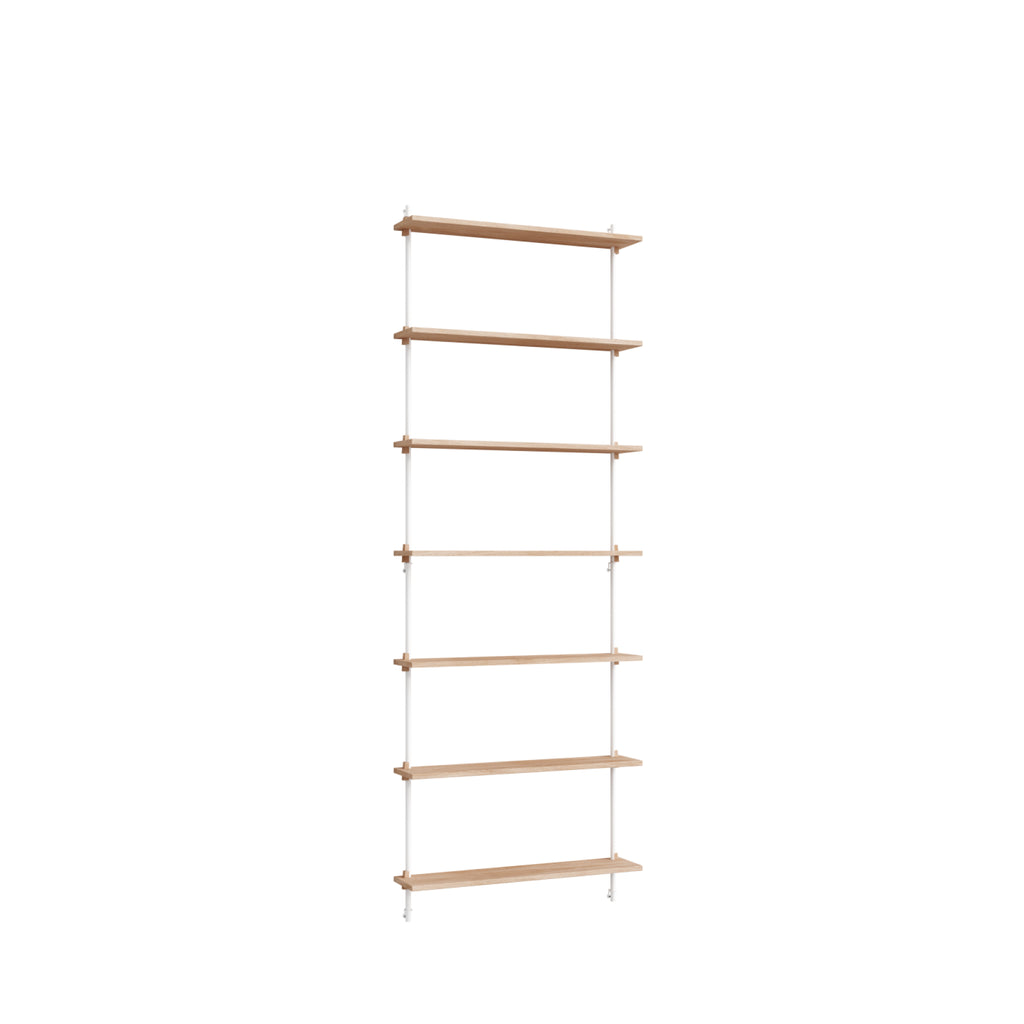 Moebe Wall Shelving Set Ws.230.1, Oak Shelves, White Legs (fsc Mix Credit)