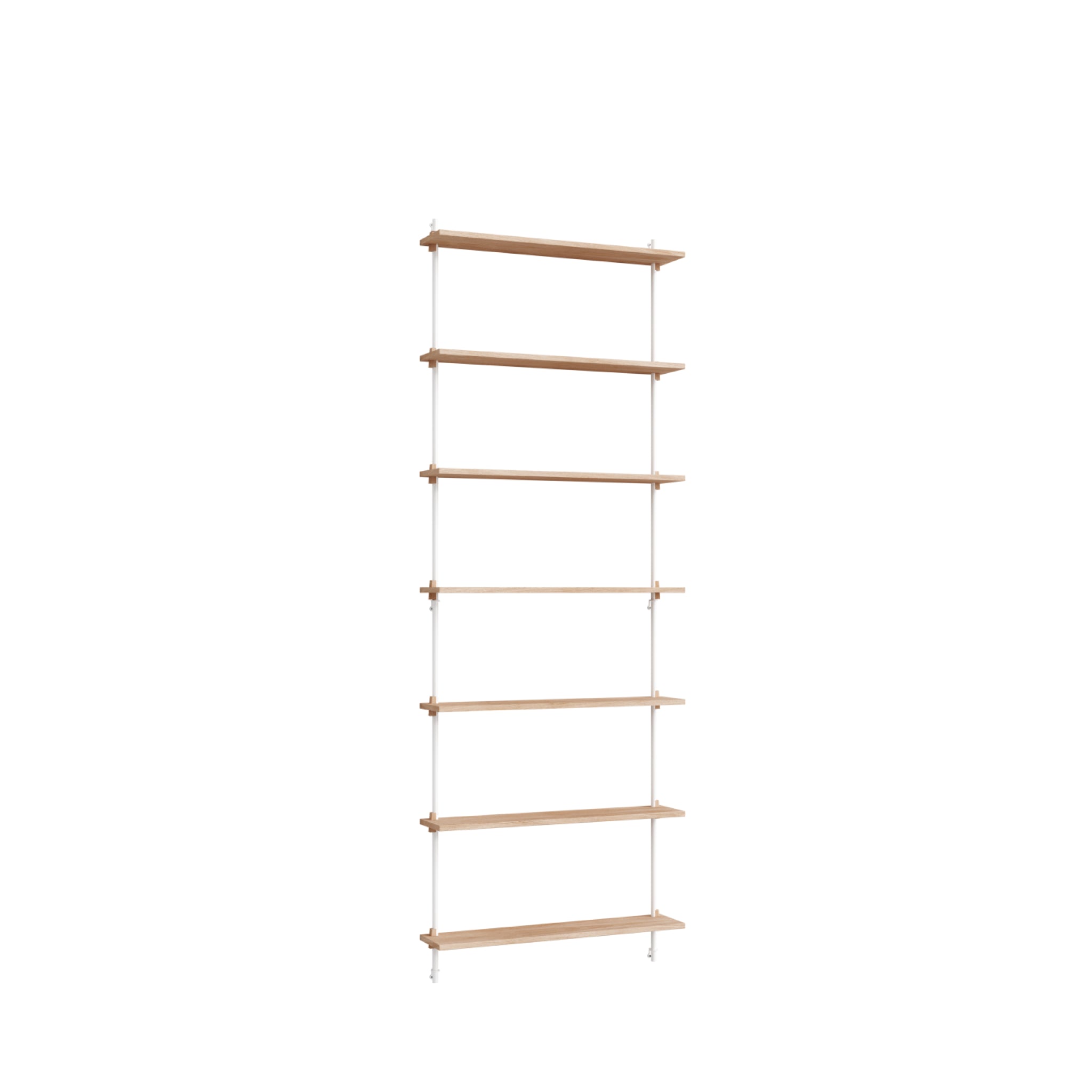 Moebe Wall Shelving Set Ws.230.1, Oak Shelves, White Legs (fsc Mix Credit)
