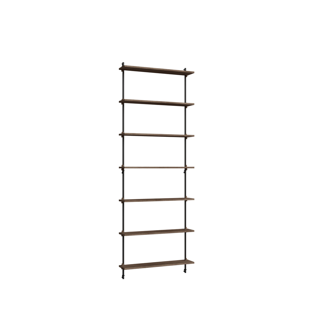 Moebe Wall Shelving Set Ws.230.1, Smoked Oak Shelves, Black Legs (fsc Mix Credit)