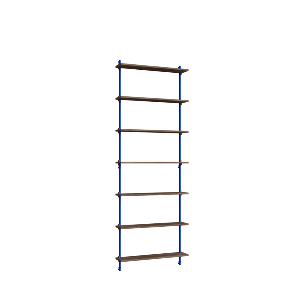 Moebe Wall Shelving Set Ws.230.1, Smoked Oak Shelves, Deep Blue Legs (fsc Mix Credit)