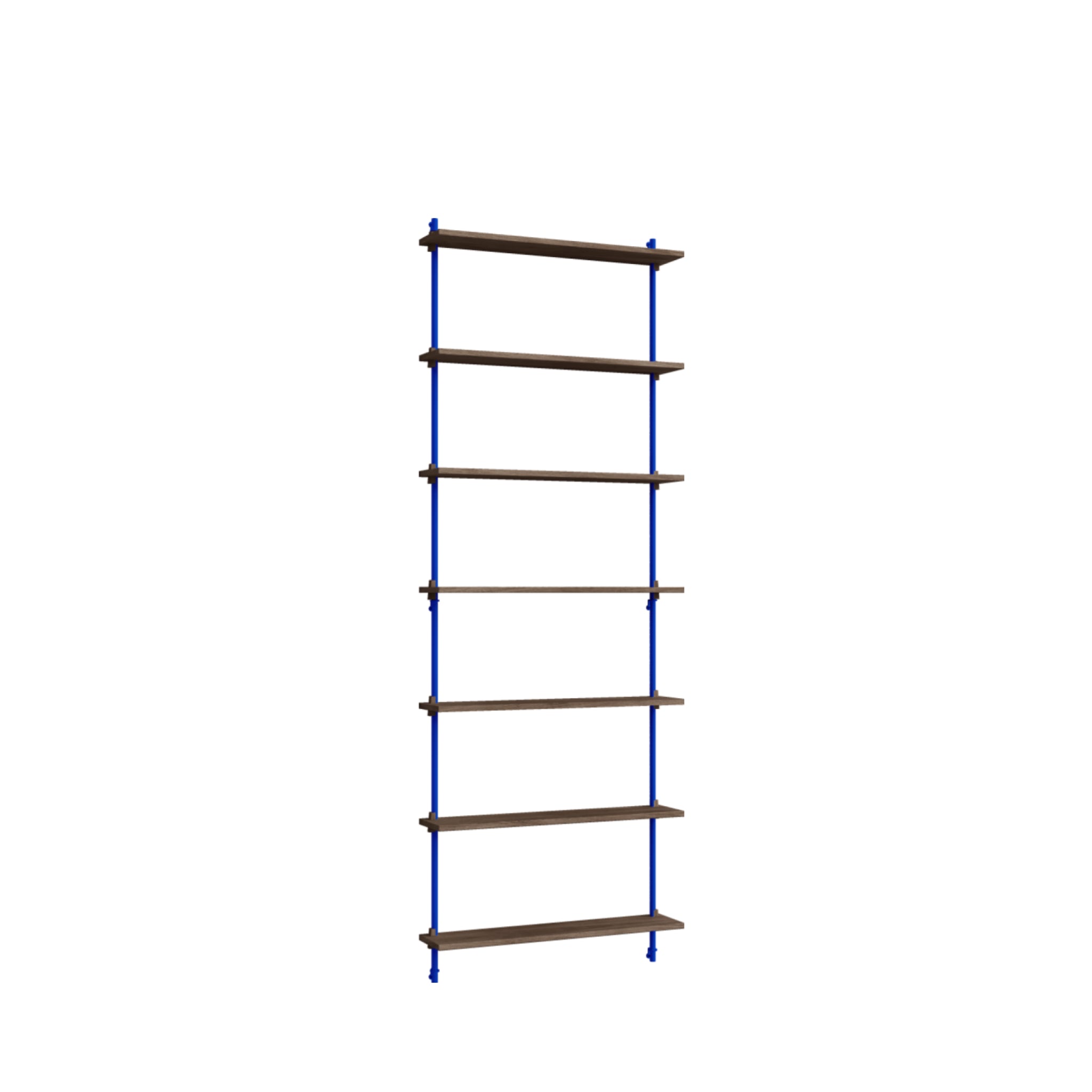 Moebe Wall Shelving Set Ws.230.1, Smoked Oak Shelves, Deep Blue Legs (fsc Mix Credit)