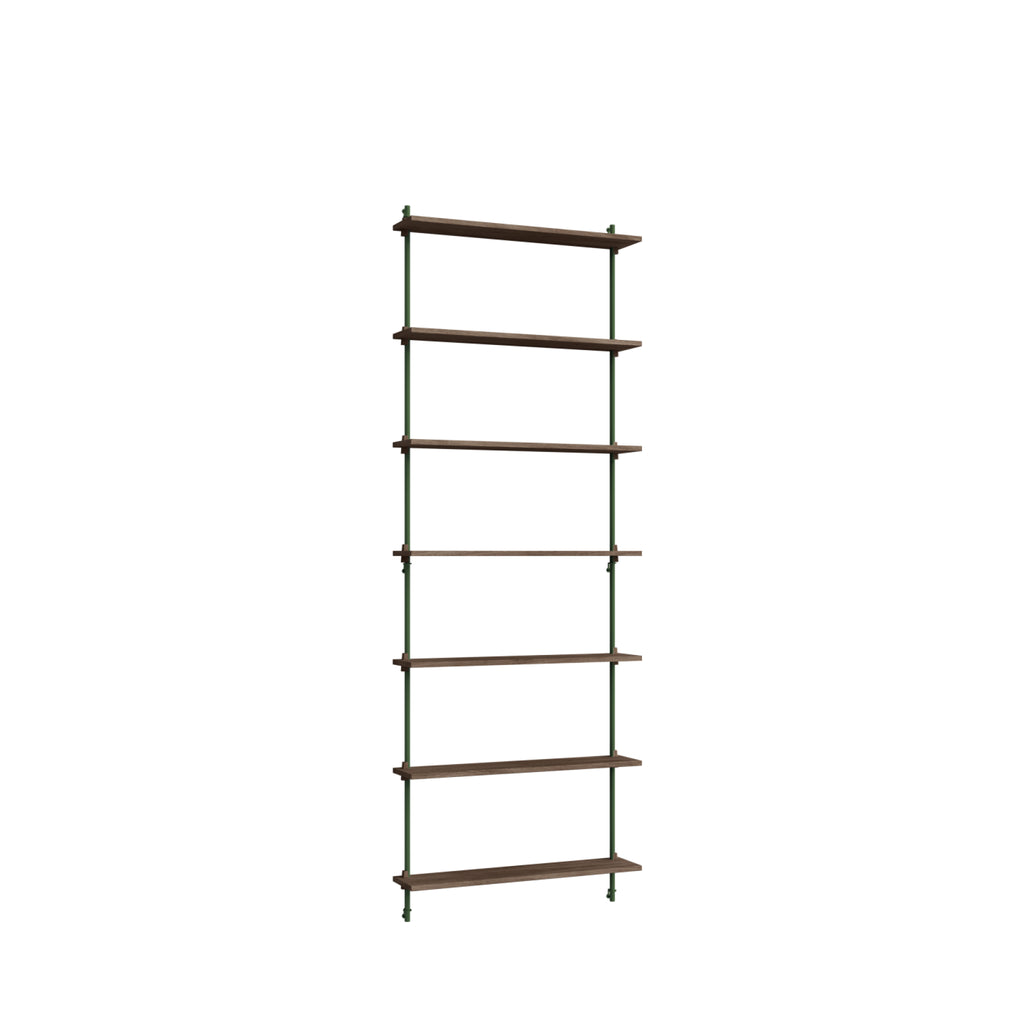 Moebe Wall Shelving Set Ws.230.1, Smoked Oak Shelves, Pine Green Legs (fsc Mix Credit)