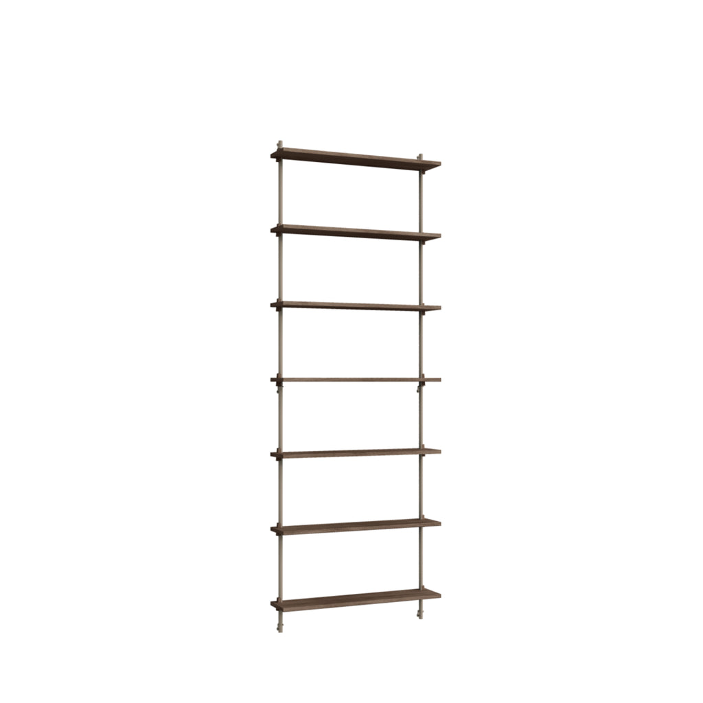 Moebe Wall Shelving Set Ws.230.1, Smoked Oak Shelves, Warm Grey Legs (fsc Mix Credit)