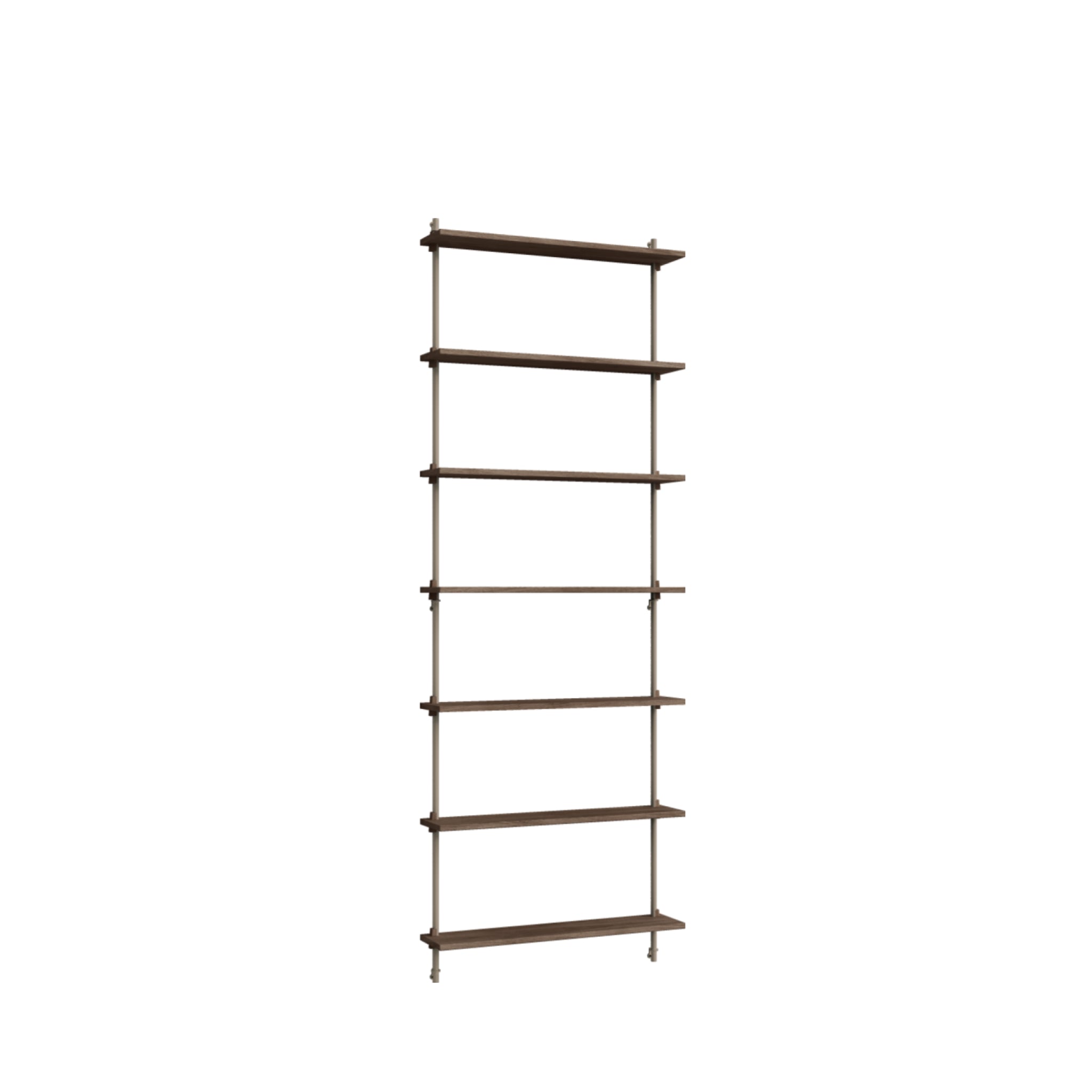 Moebe Wall Shelving Set Ws.230.1, Smoked Oak Shelves, Warm Grey Legs (fsc Mix Credit)