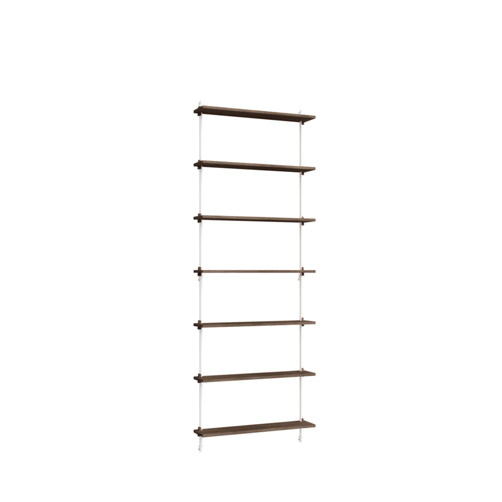 Moebe Wall Shelving Set Ws.230.1, Smoked Oak Shelves, White Legs (fsc Mix Credit)